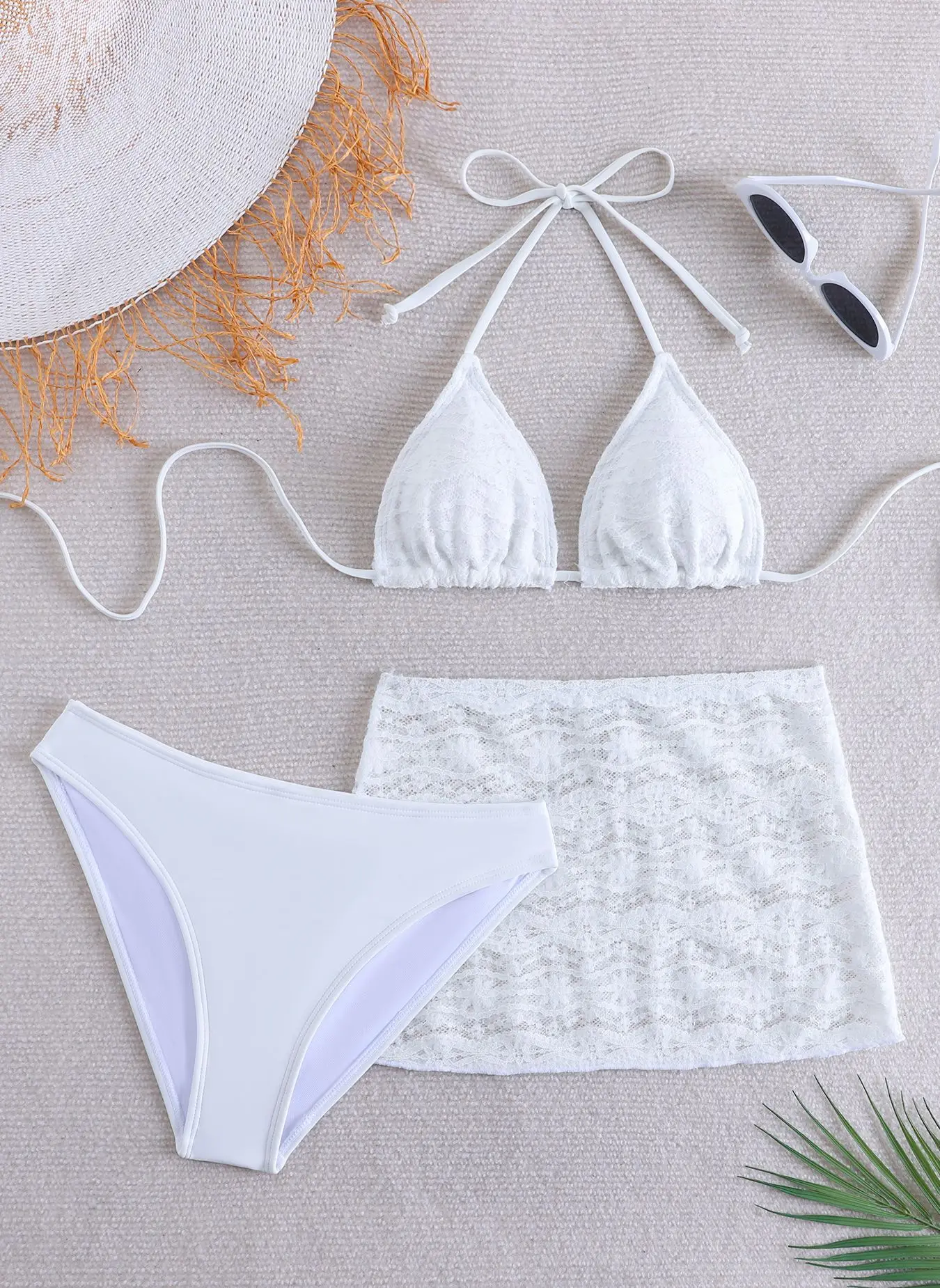 sexy white lace halter tie bikinis sets 3pcs with mini skirt swimsuits bathing suit beach outfits biquini tankini trikini
sexy white lace halter tie bikinis sets 3pcs with mini skirt swimsuits bathing suit beach outfits biquini tankini trikini