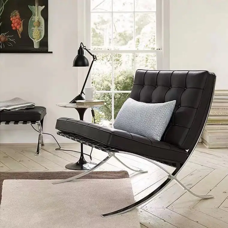 That chair designer retro leather modern simple Barcelona living room casual single sofa chair
That chair designer retro leather modern simple Barcelona living room casual single sofa chair