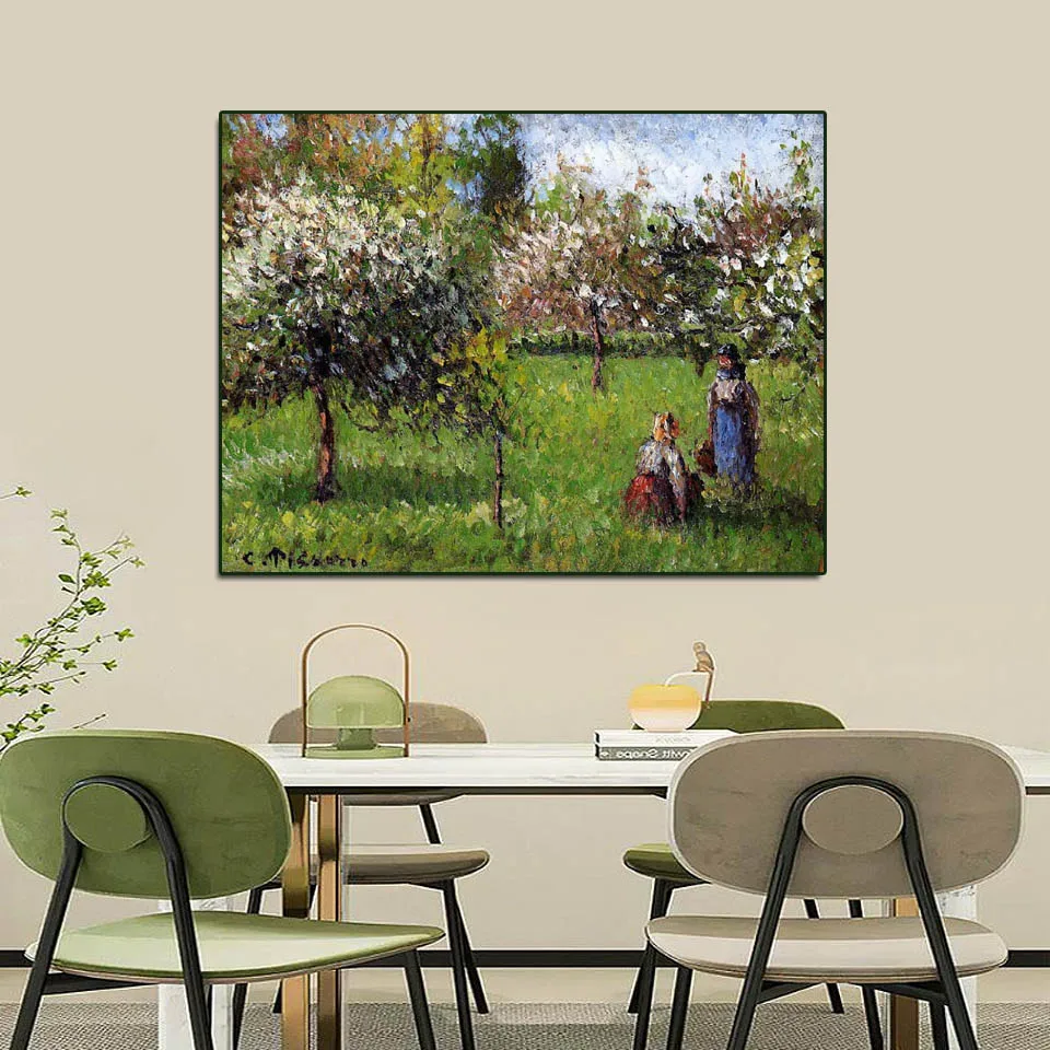 Hand painted reproduction of Apple Blossoms, Eragny by Camille Pissarro Impression landscape oil painting Modern wall art canvas 
Hand painted reproduction of Apple Blossoms, Eragny by Camille Pissarro Impression landscape oil painting Modern wall art canvas