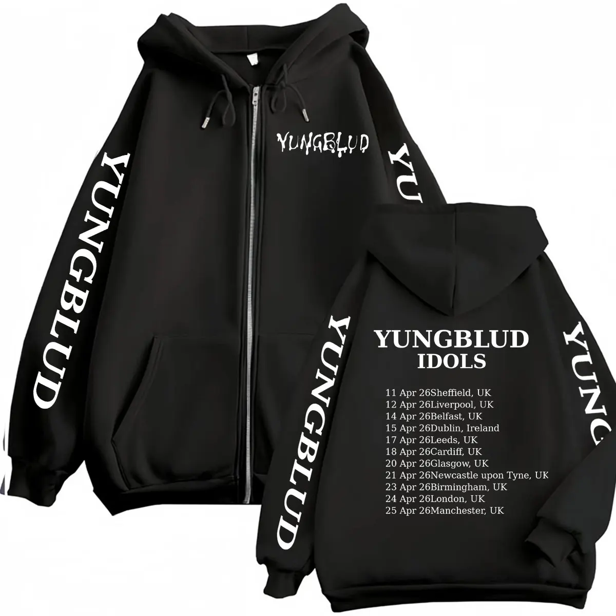 Youngblud Idols The World Tour 2026 Zip Up Hoodie Men's Clothing Hip Hop Zipper Sweatshirts Coats Jacket Oversized Cozy Pullover
Youngblud Idols The World Tour 2026 Zip Up Hoodie Men's Clothing Hip Hop Zipper Sweatshirts Coats Jacket Oversized Cozy Pullover