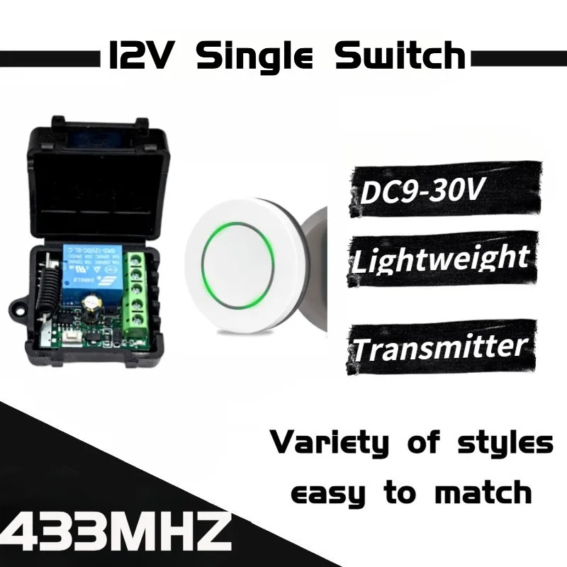 433MHz Remote Control Wireless Switch DC 12V 1-Channel RF 10A Relay Receiver for Garage Door Electromagnetic Lock Transmitter
433MHz Remote Control Wireless Switch DC 12V 1-Channel RF 10A Relay Receiver for Garage Door Electromagnetic Lock Transmitter