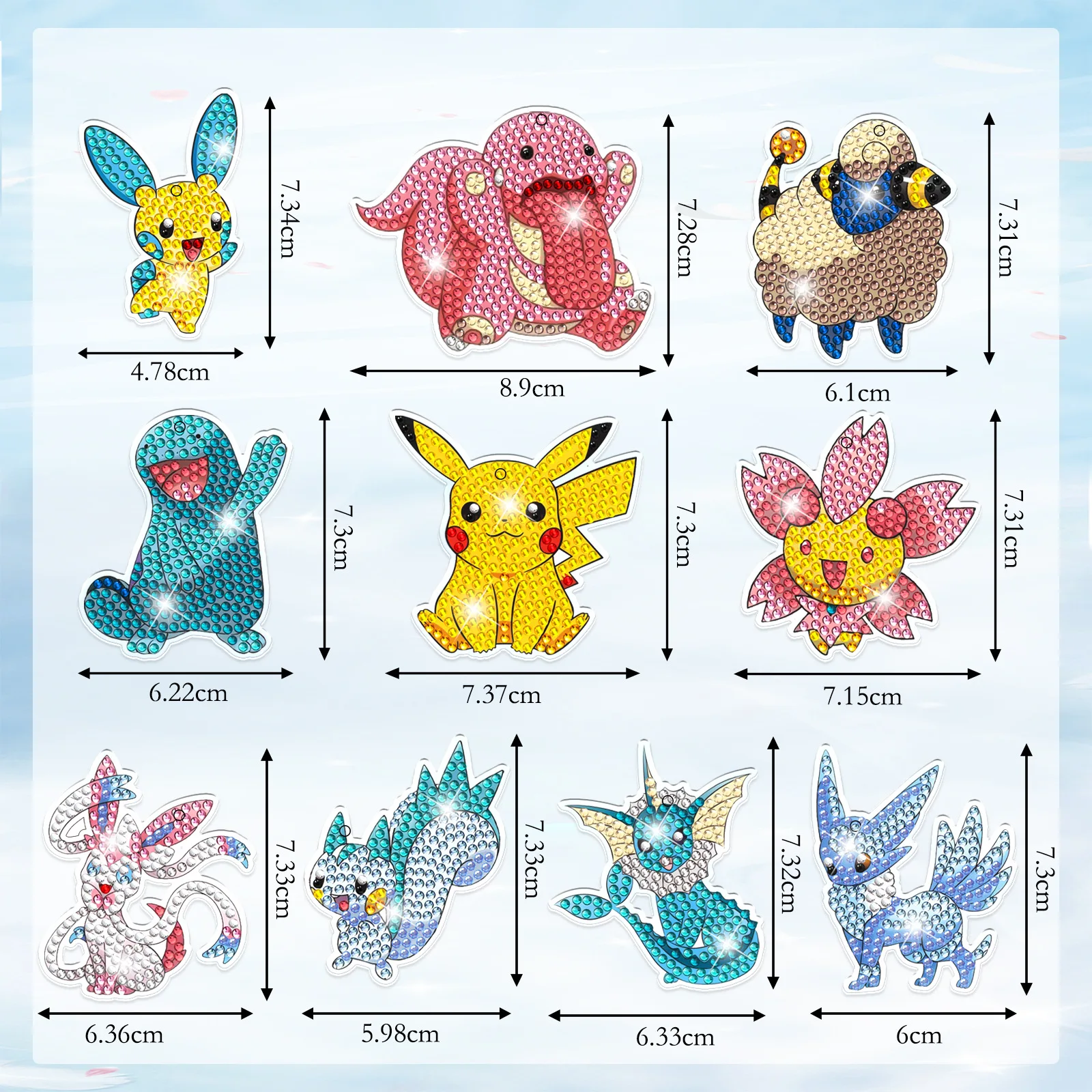 Cartoon Handmade DIY Diamond Painting Keychain Pokemon Double Sided Rhinestone Inlay Pendant Charm Decor Children's toys
Cartoon Handmade DIY Diamond Painting Keychain Pokemon Double Sided Rhinestone Inlay Pendant Charm Decor Children's toys