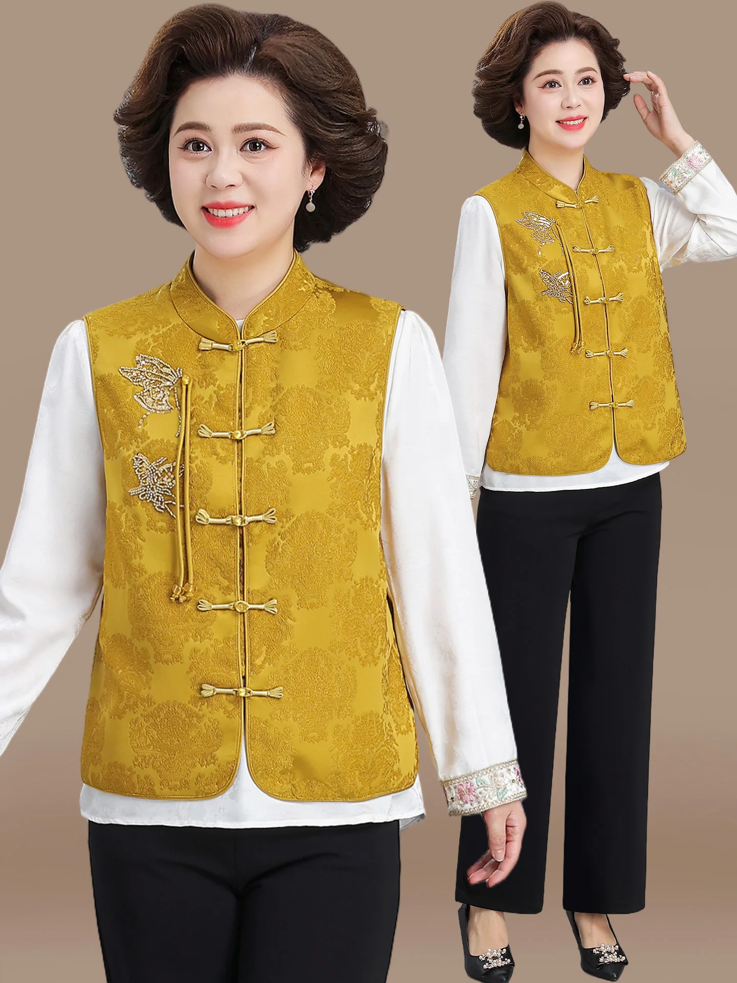 New Chinese Sle Mom Spring Faion Embroidered Vest Outerwear 2026 New Mid-Aged Women's Spring Autumn Sweater Elegance Jaet
New Chinese Sle Mom Spring Faion Embroidered Vest Outerwear 2026 New Mid-Aged Women's Spring Autumn Sweater Elegance Jaet