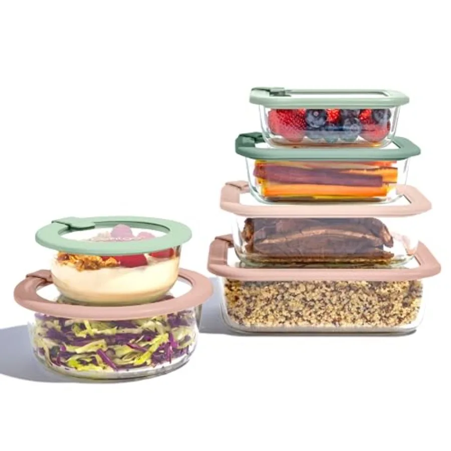 Signature Leak-Proof Glass Food Storage - 12-Piece Set 1-Compartment Meal Prep Plastic-Free Containers Airtight Glass Lids BPA-
Signature Leak-Proof Glass Food Storage - 12-Piece Set 1-Compartment Meal Prep Plastic-Free Containers Airtight Glass Lids BPA-