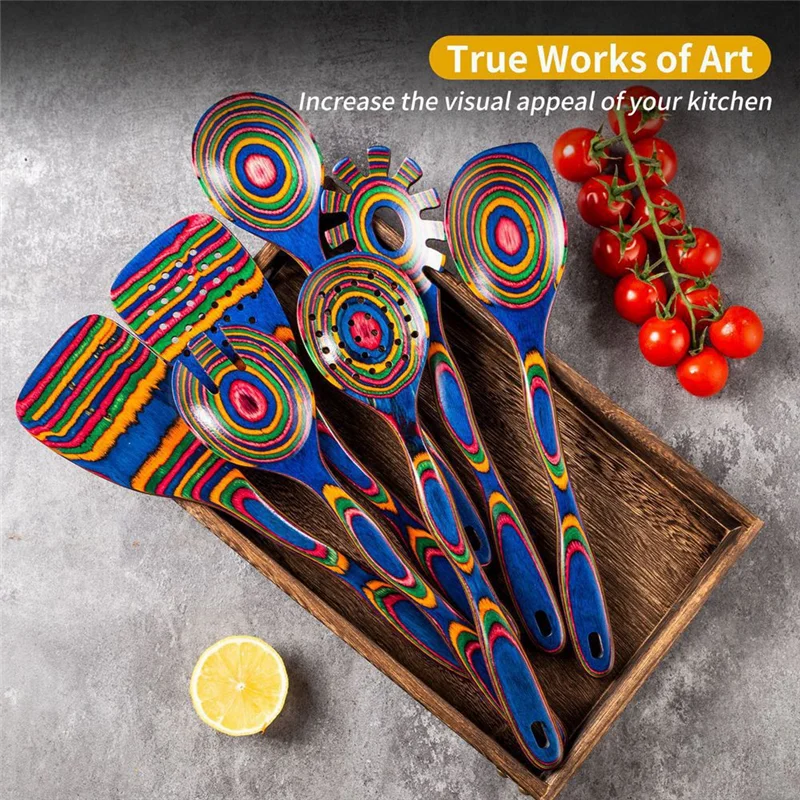 Seven-Piece Wooden Kitchenware Soup Spoon Set Wooden Cooking Supplies Non-Stick Large Colorful Spatula Kitchen Tools-AT36
Seven-Piece Wooden Kitchenware Soup Spoon Set Wooden Cooking Supplies Non-Stick Large Colorful Spatula Kitchen Tools-AT36