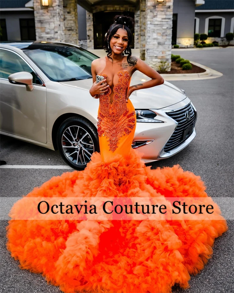 Orange O N Rhinestone Long Prom Dresses Bead Crystal 2025 Birthday Luxury Dress Ruffles Party Gown For Black Girls Customized
Orange O N Rhinestone Long Prom Dresses Bead Crystal 2025 Birthday Luxury Dress Ruffles Party Gown For Black Girls Customized