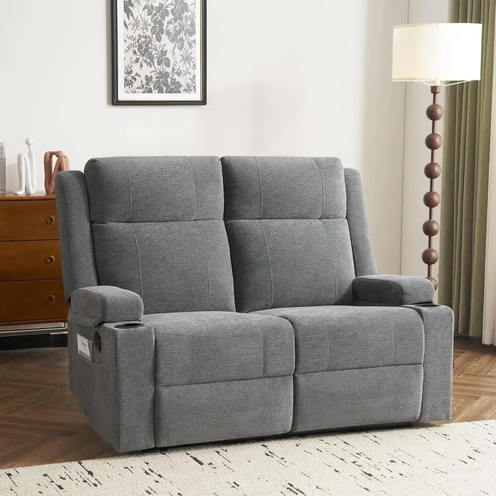 Manual Reclining Loveseat Soa, 2-Seater Recliner Couch with Cup Holders, abric Reclining Soa or Living Room/RV (Gray)
Manual Reclining Loveseat Soa, 2-Seater Recliner Couch with Cup Holders, abric Reclining Soa or Living Room/RV (Gray)