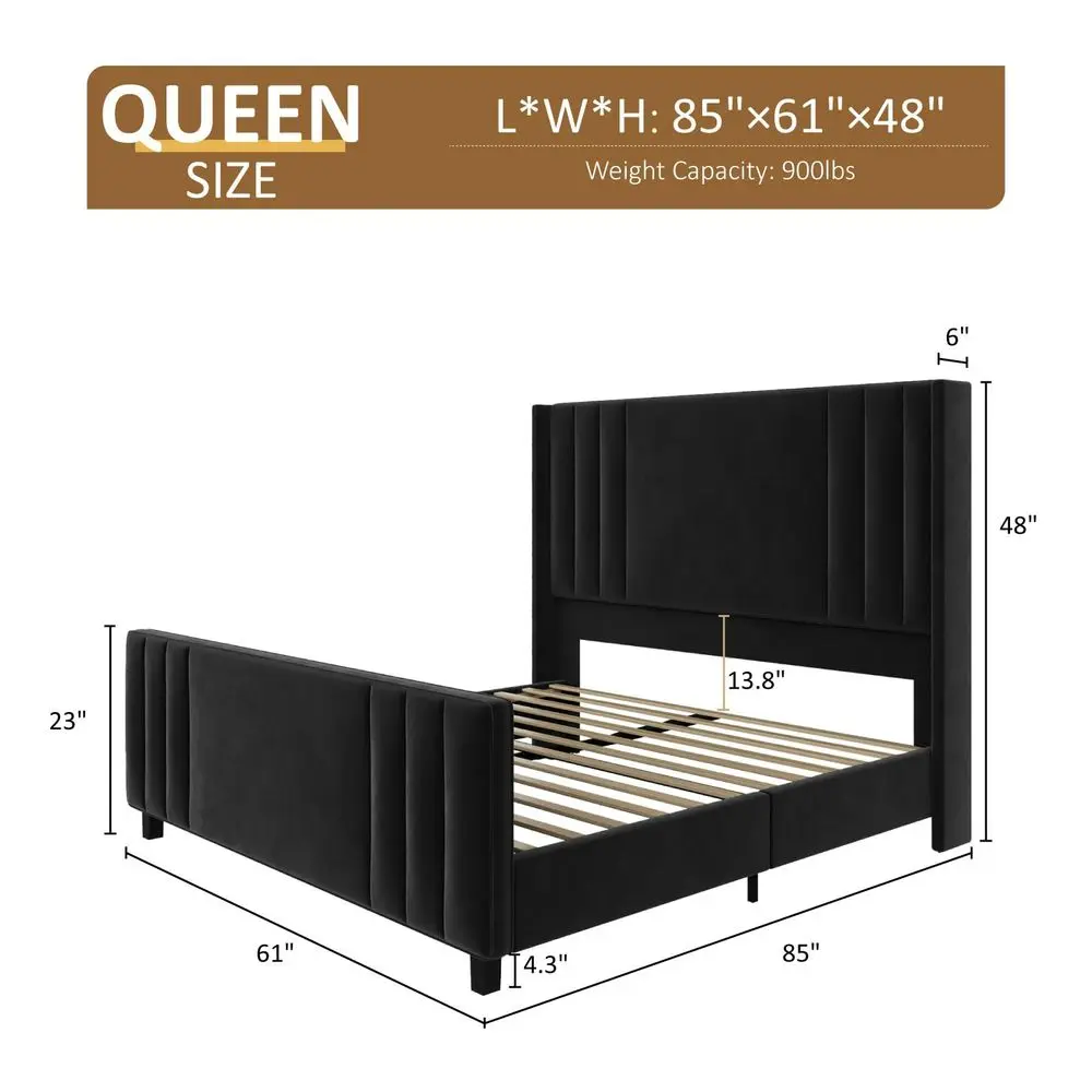 Queen Size Platform Bed Frame, holstered Bed with Vertical Channel Tufted Wingback Headboard amp Footboard, Premium Velvet, N
Queen Size Platform Bed Frame, holstered Bed with Vertical Channel Tufted Wingback Headboard amp Footboard, Premium Velvet, N