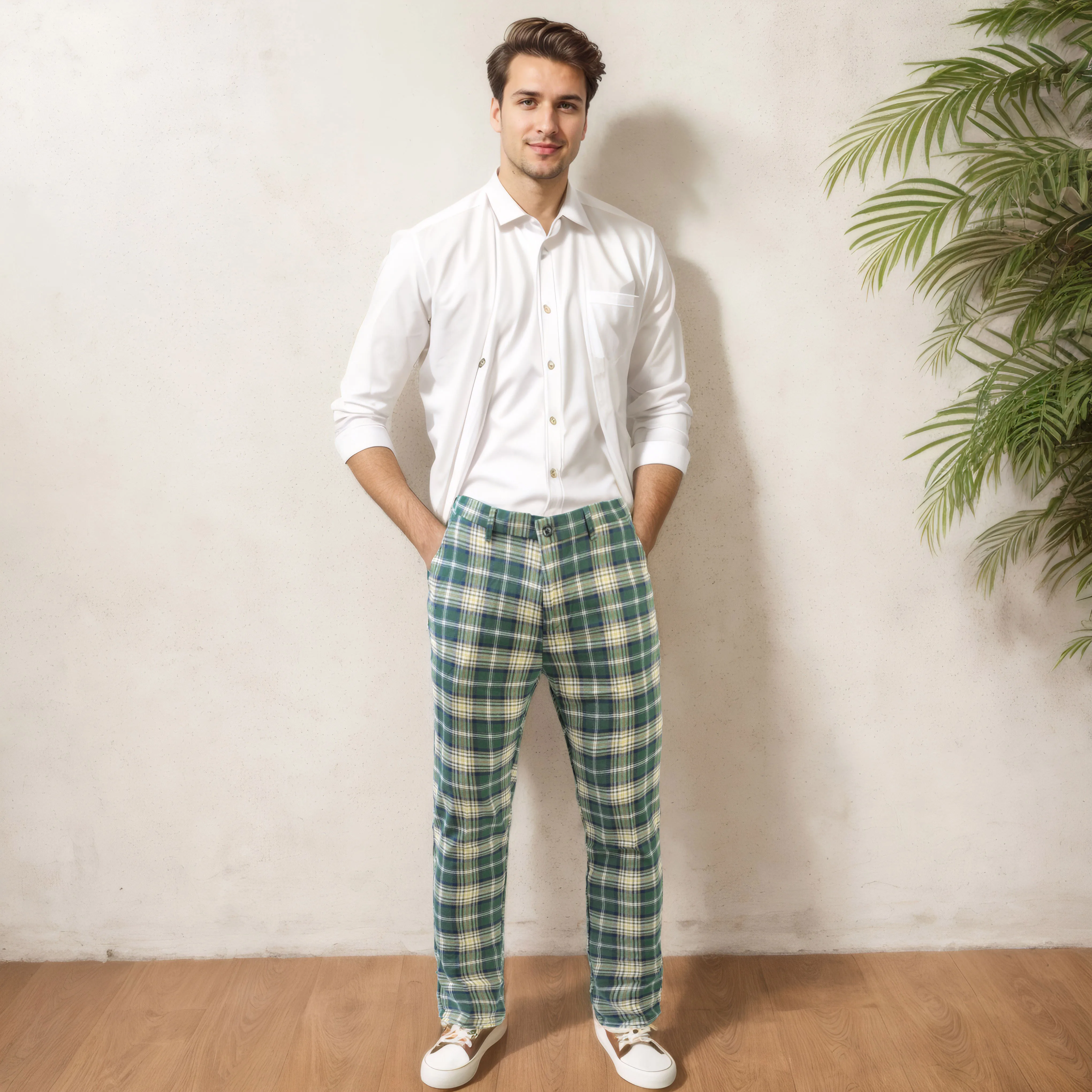 2024 new men's casual pants, business casual yellow and green classic plaid pants
2024 new men's casual pants, business casual yellow and green classic plaid pants