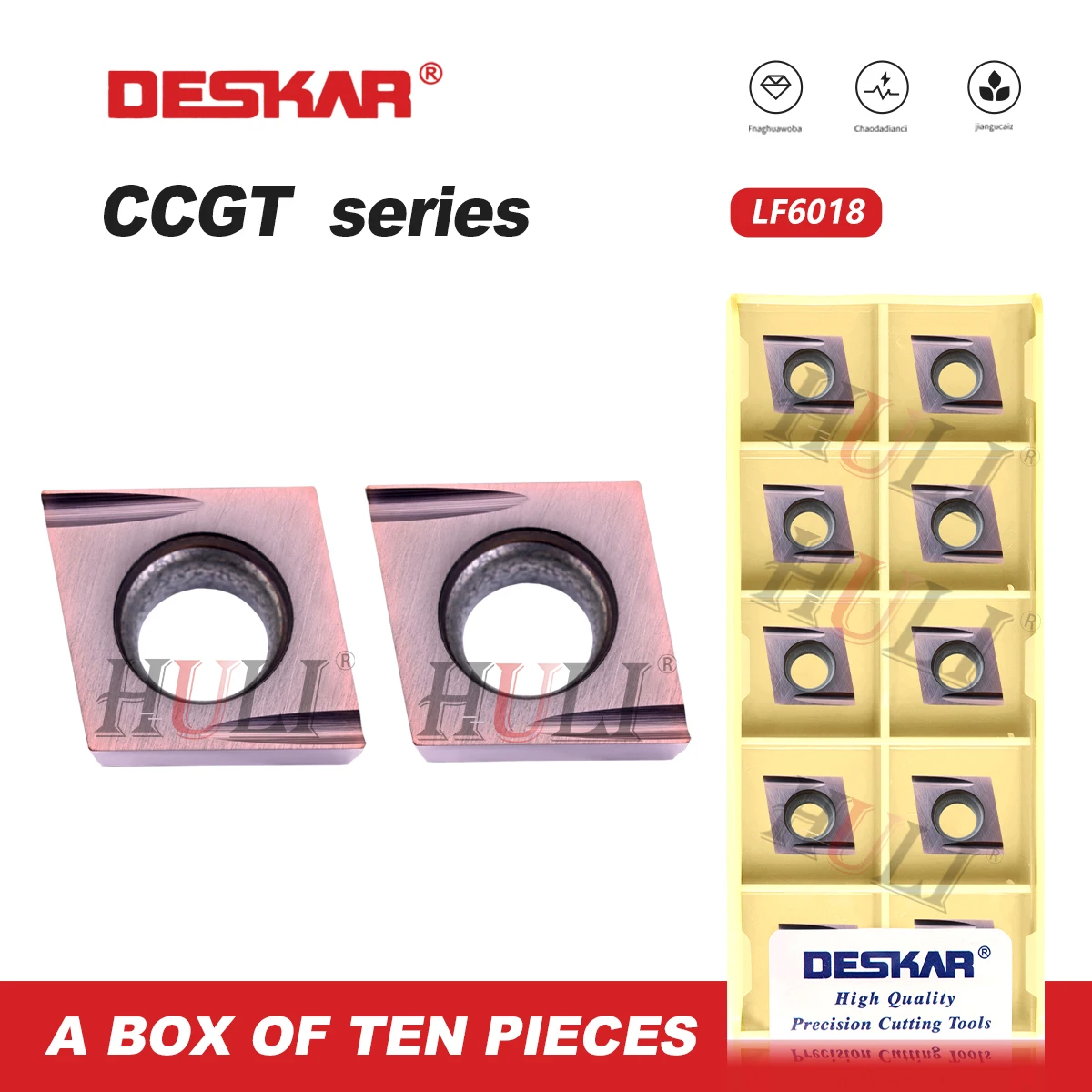 DESKAR CCGTO9T304R-U LF6018 CCGT09T304L-ULF6018 CNC lathes Hardmetal Turning Tools 100% Original Stainless Steel Cutting Toolss
DESKAR CCGTO9T304R-U LF6018 CCGT09T304L-ULF6018 CNC lathes Hardmetal Turning Tools 100% Original Stainless Steel Cutting Toolss