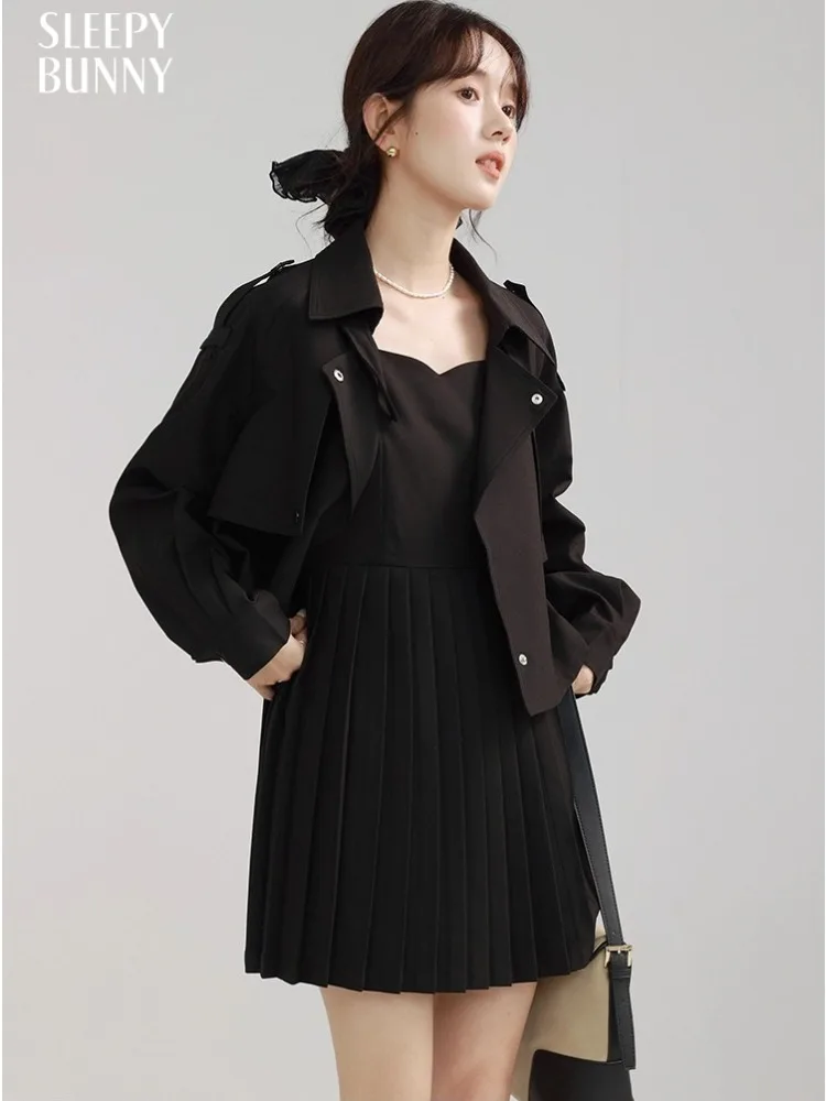 Elegant Two Piece Outfit Women Cropped Loose Lapel Jacket Long Sleeve Pleated Cami Dress Set Korean Casual High Waist Skirt Suit
Elegant Two Piece Outfit Women Cropped Loose Lapel Jacket Long Sleeve Pleated Cami Dress Set Korean Casual High Waist Skirt Suit
