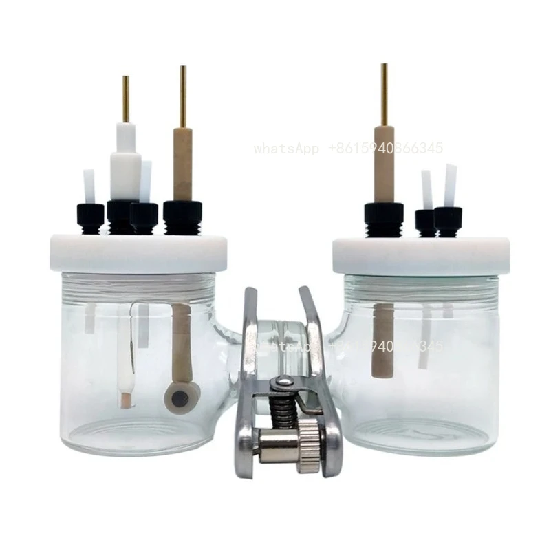 H-type Sealed Two-compartment Electrolytic Cell 10-500ml Three Electrode Exchangeable Ion-exchange Membrane Electrochemical Cell
H-type Sealed Two-compartment Electrolytic Cell 10-500ml Three Electrode Exchangeable Ion-exchange Membrane Electrochemical Cell