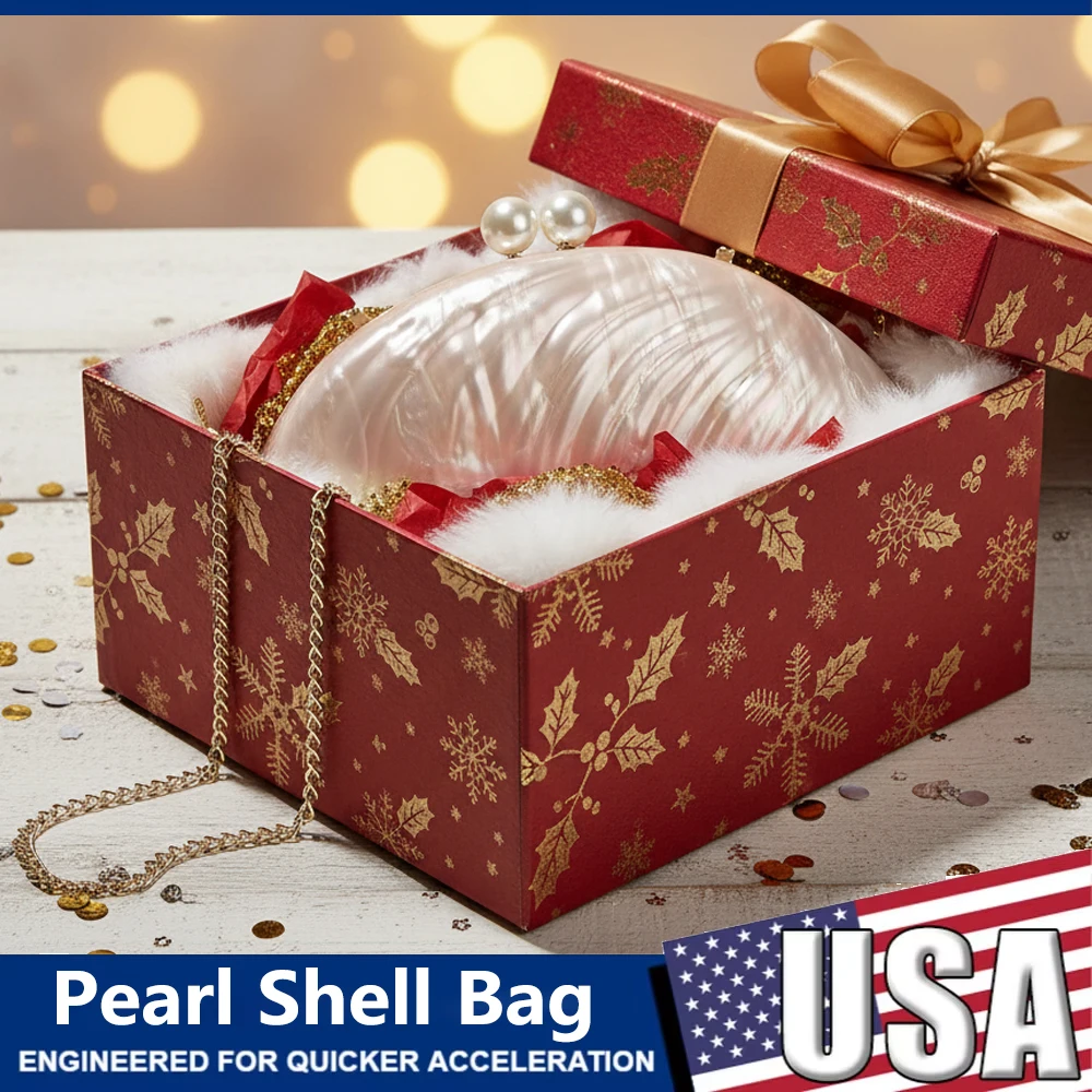Christmas Acrylic Pearl Shell Bag For Women Shoulder Bag Fashion Wedding Banquet Evening Bag Bridal Handbag Clutch Purse Gifts
Christmas Acrylic Pearl Shell Bag For Women Shoulder Bag Fashion Wedding Banquet Evening Bag Bridal Handbag Clutch Purse Gifts