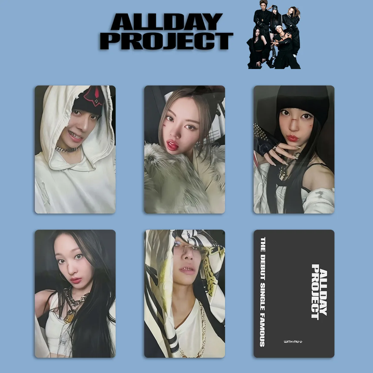 Kpop ALLDAY PROJECT WM Special Card FAMOUS Debut Album Card Annie Tarzan Bailey Woochan Youngseo MS Ver Selfie Card Fans Cards
Kpop ALLDAY PROJECT WM Special Card FAMOUS Debut Album Card Annie Tarzan Bailey Woochan Youngseo MS Ver Selfie Card Fans Cards