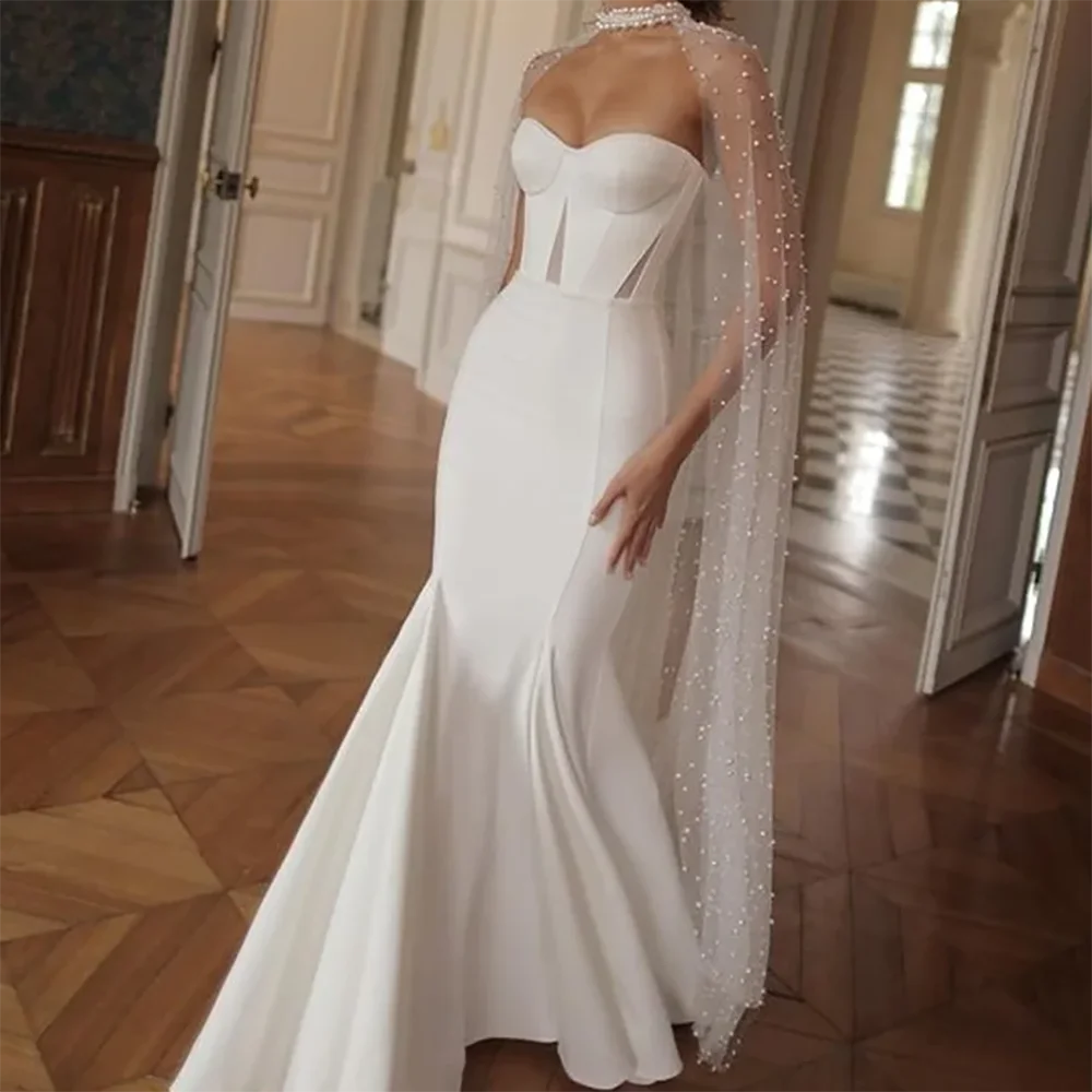Classic Satin Sleeveless Sweetheart Lace Up A-Line Wedding Dresses Bridal Gowns Customized
Classic Satin Sleeveless Sweetheart Lace Up A-Line Wedding Dresses Bridal Gowns Customized