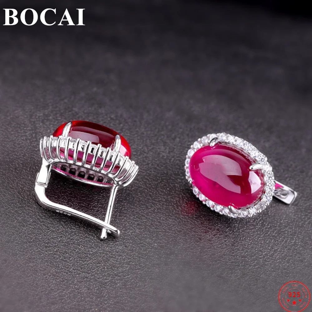 BOCAI S925 серьги-гвоздики из стерлингового серебра для женщин, новые модные овальные серьги-клипсы из красного корунда и яшмы, ювелирные изделия, оптовая продажа
BOCAI S925 серьги-гвоздики из стерлингового серебра для женщин, новые модные овальные серьги-клипсы из красного корунда и яшмы, ювелирные изделия, оптовая продажа