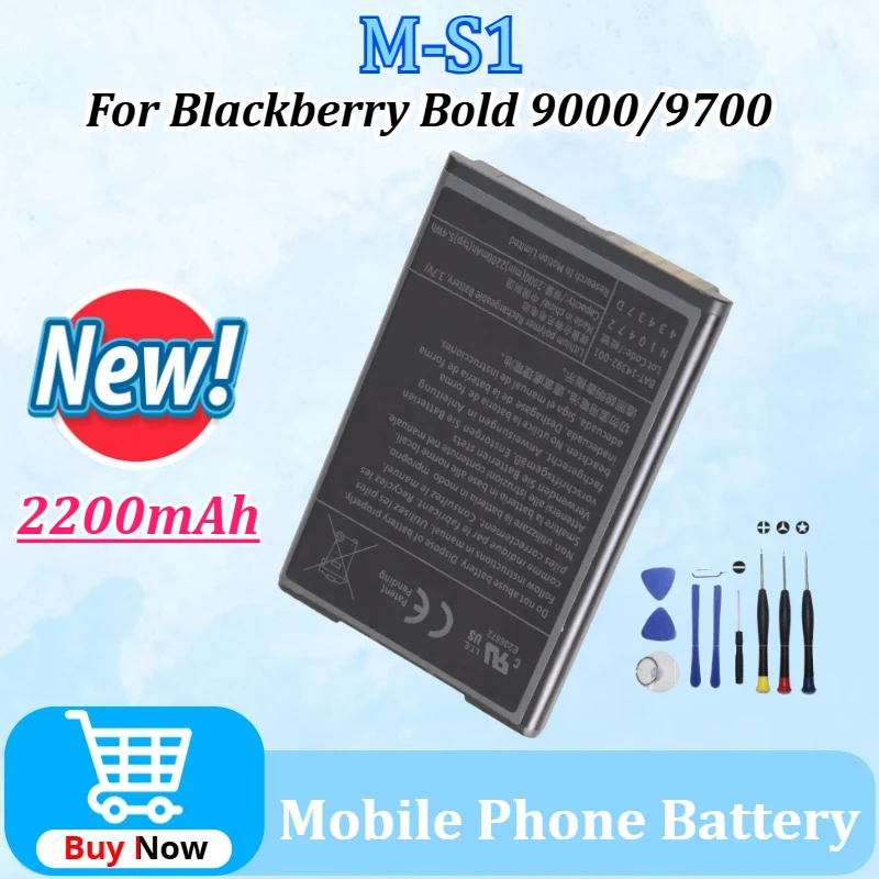 M-S1 MS1 3.7V 2200mAh for Blackberry Bold 9000 9030 9700 9780 ONYX 9700 for Niagara 9630 BAT-14392-001 Mobile Phone Battery+Tool
M-S1 MS1 3.7V 2200mAh for Blackberry Bold 9000 9030 9700 9780 ONYX 9700 for Niagara 9630 BAT-14392-001 Mobile Phone Battery+Tool