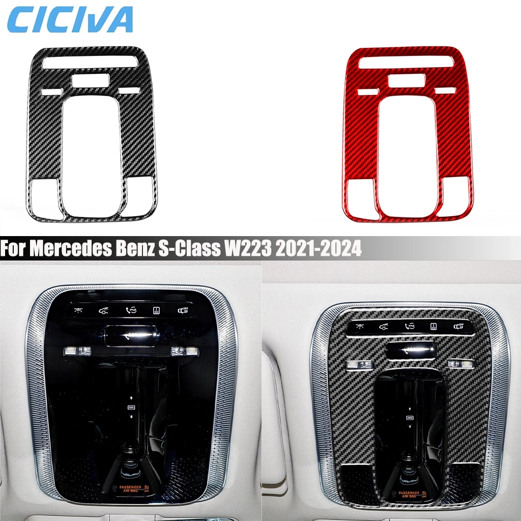 Carbon Fiber Car Accessories Reading Light Panel Cover Sticker Interior Trim For Mercedes Benz S-Class W223 2021 2022 2023 2024 
Carbon Fiber Car Accessories Reading Light Panel Cover Sticker Interior Trim For Mercedes Benz S-Class W223 2021 2022 2023 2024