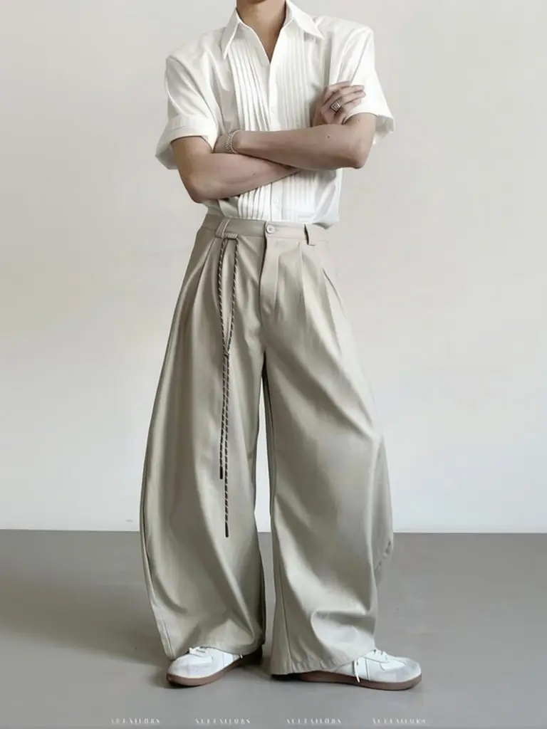 Y2k Vintage Wide leg Pants Men Oversize Loose Baggy Suit Pants Streetwear Pleated Fashion Brand Straight Trousers
Y2k Vintage Wide leg Pants Men Oversize Loose Baggy Suit Pants Streetwear Pleated Fashion Brand Straight Trousers