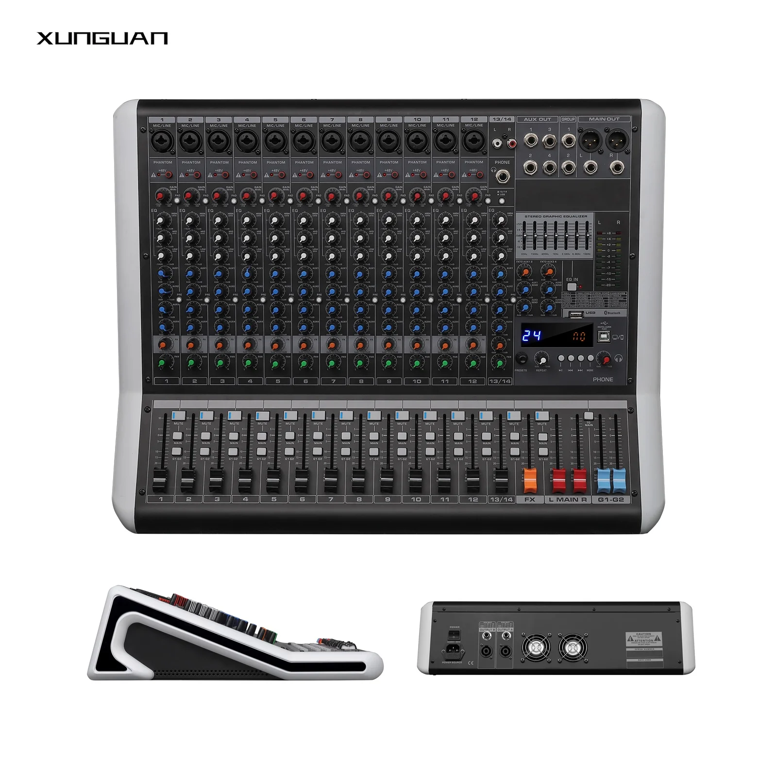 RAT Series With Power 350W*2CH 8/10/14/18/22 Channels MP3 Amplifier Mixer 24DSP 4AUX/2 Groups /2 Stereo Inputs/USB/MP3 Recording
RAT Series With Power 350W*2CH 8/10/14/18/22 Channels MP3 Amplifier Mixer 24DSP 4AUX/2 Groups /2 Stereo Inputs/USB/MP3 Recording