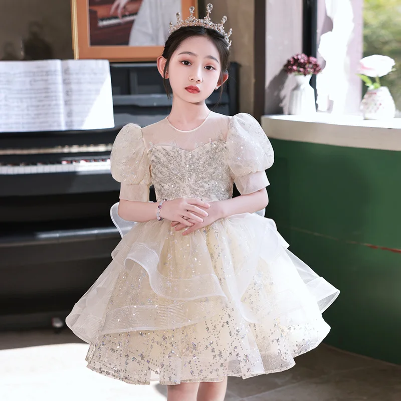 Elegant Girls Evening Princess Ball Gown Children Fashion Sequins Design Birthday Party Performance Dress y1289
Elegant Girls Evening Princess Ball Gown Children Fashion Sequins Design Birthday Party Performance Dress y1289