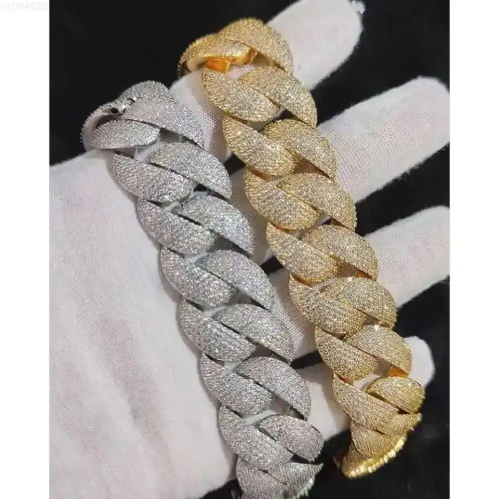 Factory Custom Hip Hop 925 Silver Iced Out Necklace 8mm 10mm 12mm 14mm Vvs Moissanite Maimi Cuban Link Chain Necklace Men Women
Factory Custom Hip Hop 925 Silver Iced Out Necklace 8mm 10mm 12mm 14mm Vvs Moissanite Maimi Cuban Link Chain Necklace Men Women