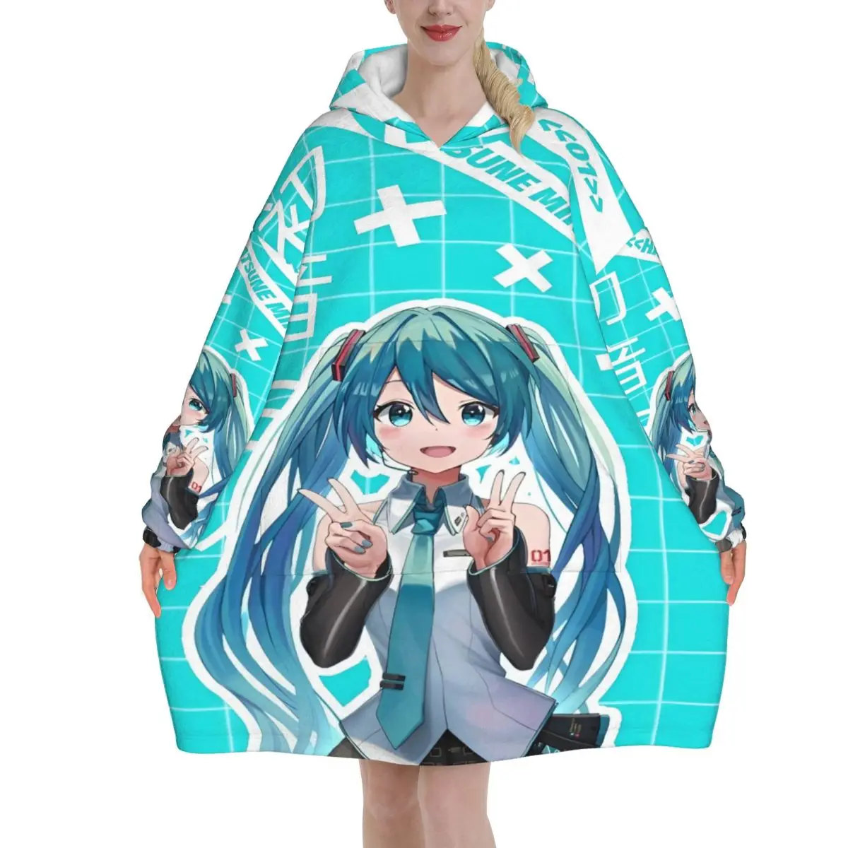 Hatsune Miku Singer Music Anime Blanket Hoodie Oversized Wearable Sweatshirt Blanket Warm Gifts for Women Girls Girlfriend
Hatsune Miku Singer Music Anime Blanket Hoodie Oversized Wearable Sweatshirt Blanket Warm Gifts for Women Girls Girlfriend