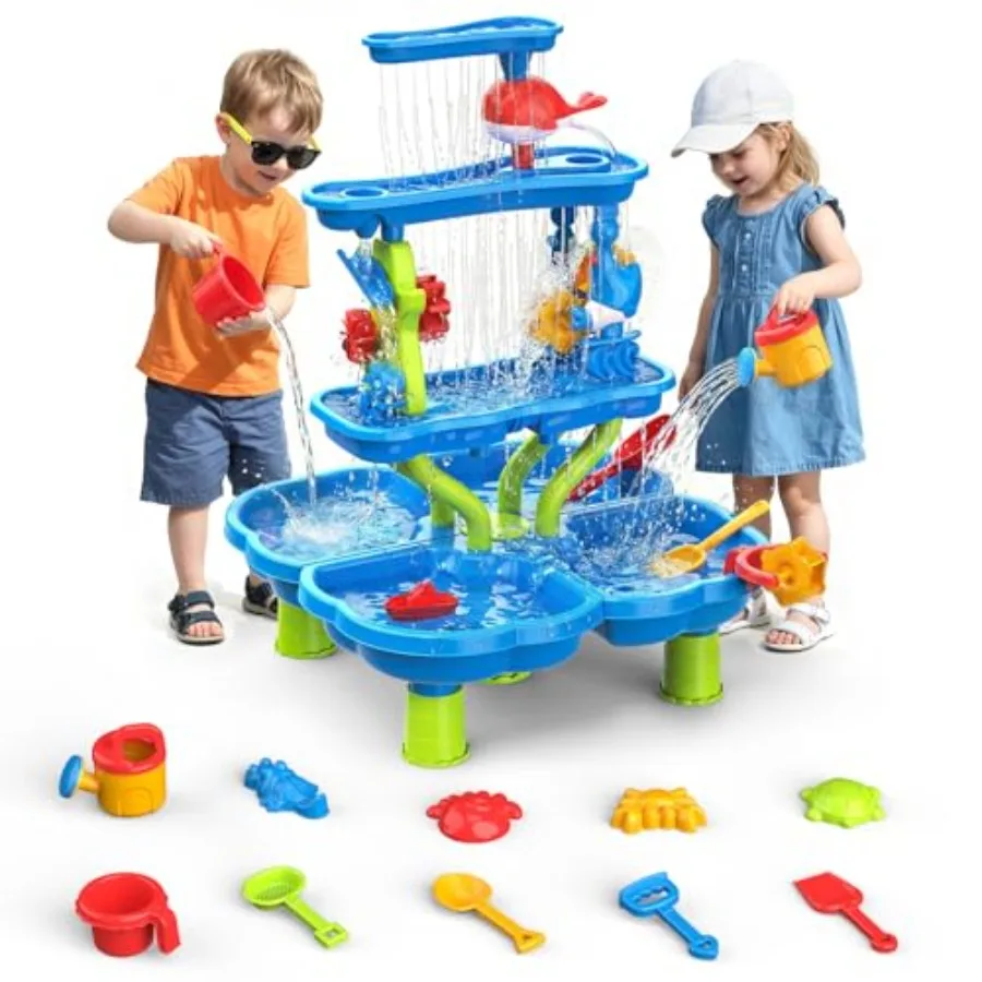 4-уровневый сенсорный игровой набор для малышей с водой и песком, уличный стол для активных игр с аксессуарами, для летних игр на пляже, во дворе и в саду
4-уровневый сенсорный игровой набор для малышей с водой и песком, уличный стол для активных игр с аксессуарами, для летних игр на пляже, во дворе и в саду