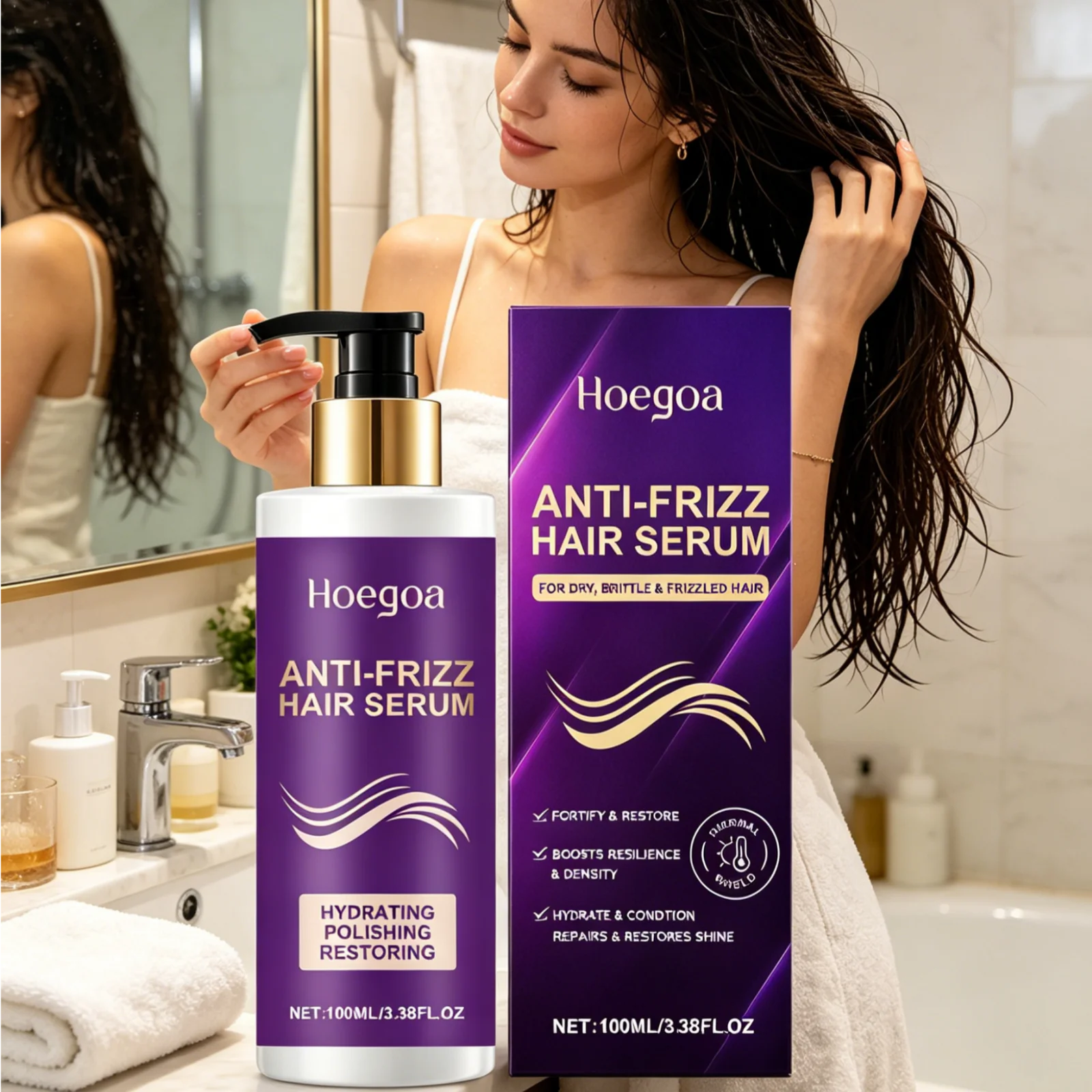Hoegoa Hydrating Hair Care Serum Smoothing Strengthening Deeply Nourishes Oil Control Repair Damaged Anti Frizz Hair Serum 100ml
Hoegoa Hydrating Hair Care Serum Smoothing Strengthening Deeply Nourishes Oil Control Repair Damaged Anti Frizz Hair Serum 100ml
