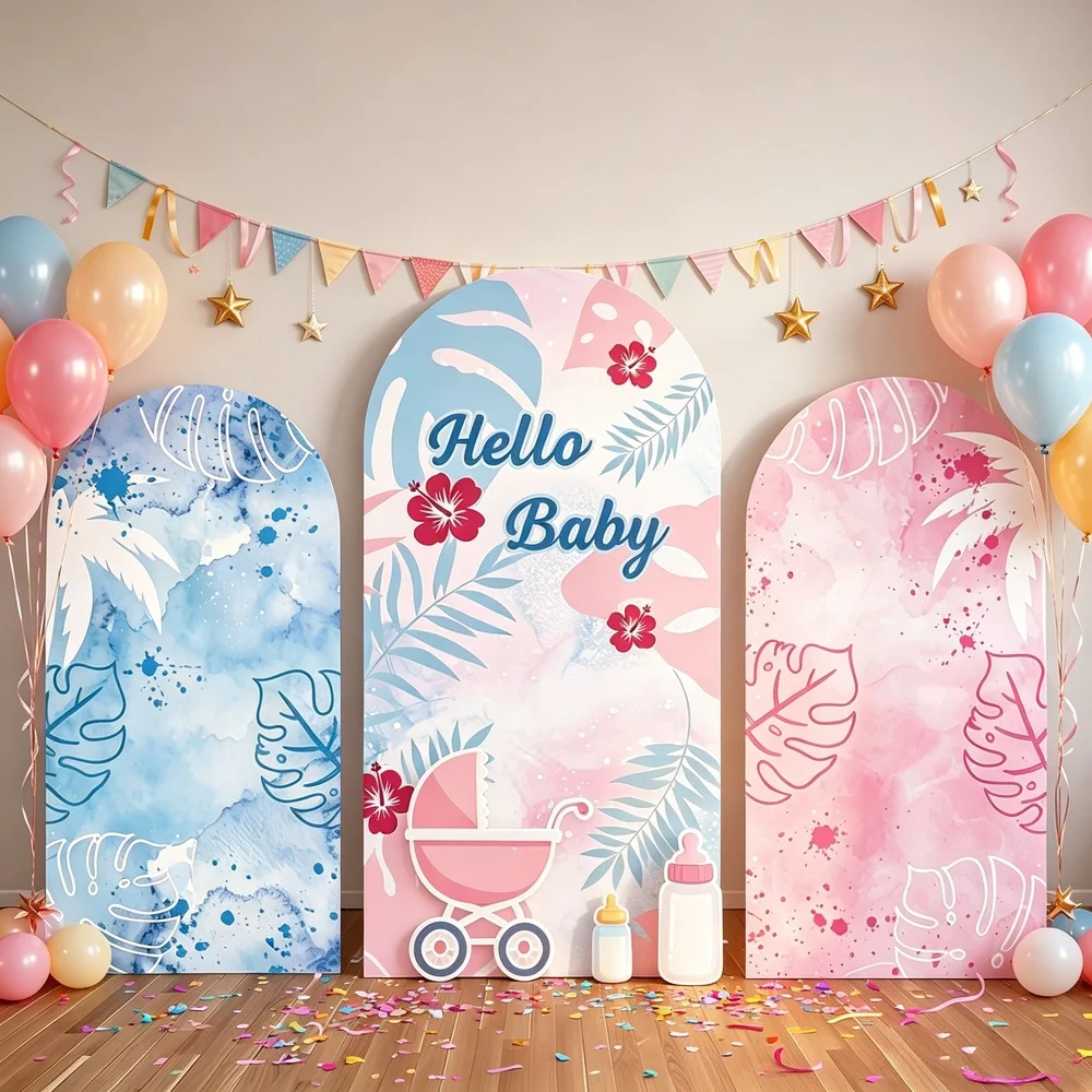 Mehofond Gentle Hello Baby Boy/Girl Arch Backdrop Watercolor Wind Palm Leaves Fusang Flowers Adorned Shower Background Decor
Mehofond Gentle Hello Baby Boy/Girl Arch Backdrop Watercolor Wind Palm Leaves Fusang Flowers Adorned Shower Background Decor