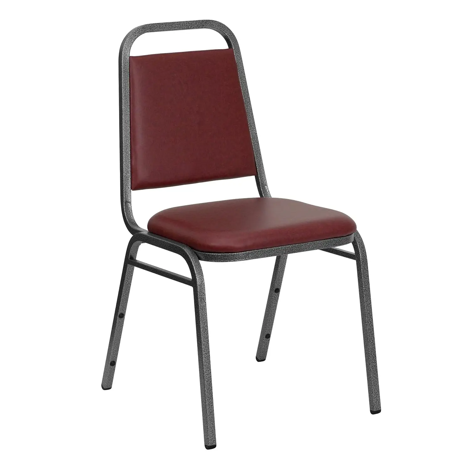 Trapezoidal Back Vinyl Stackable Banquet Chair Padded Seat Event Dining 16inH Burgundy Silver, Custom
Trapezoidal Back Vinyl Stackable Banquet Chair Padded Seat Event Dining 16inH Burgundy Silver, Custom
