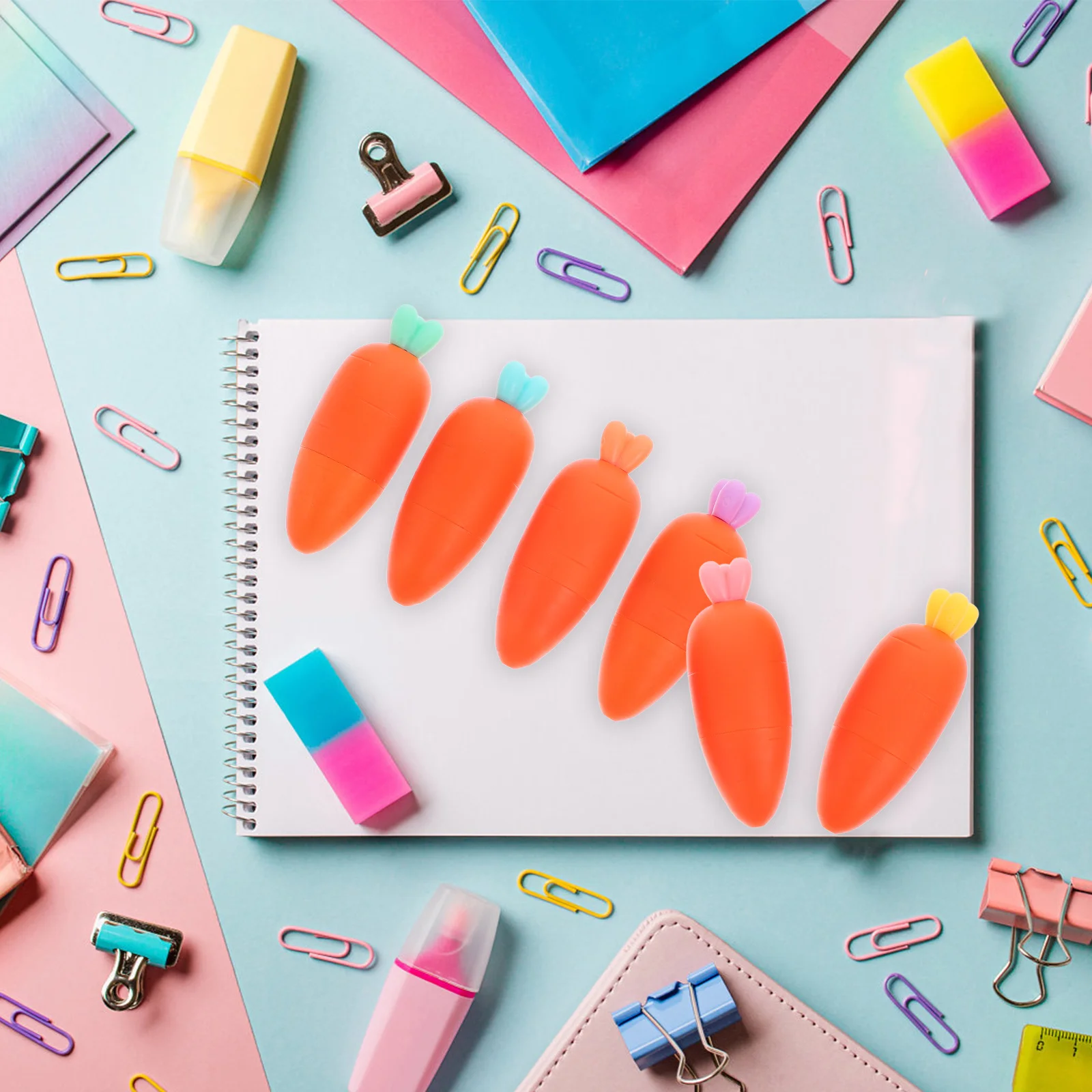6Pcs Carrot Highlighters Pastel Mini Coloring Pens Cute Study Supplies Office School Journaling Drawing Accessories
6Pcs Carrot Highlighters Pastel Mini Coloring Pens Cute Study Supplies Office School Journaling Drawing Accessories