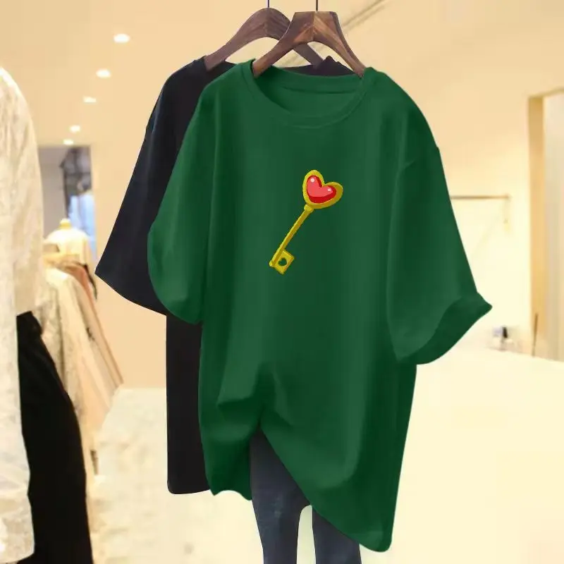 Summer Chic Printed O-neck Tops Pure Cotton Loose T-shirt Women Fashion Casual Short Sleeve Pullovers
Summer Chic Printed O-neck Tops Pure Cotton Loose T-shirt Women Fashion Casual Short Sleeve Pullovers