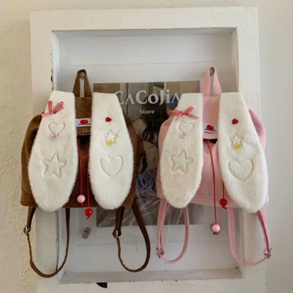 Рюкзак в стиле преппи с ушками кролика, большой вместимости, легкий, на шнурке, с бантом, портативный, для студентов и школьников
Рюкзак в стиле преппи с ушками кролика, большой вместимости, легкий, на шнурке, с бантом, портативный, для студентов и школьников