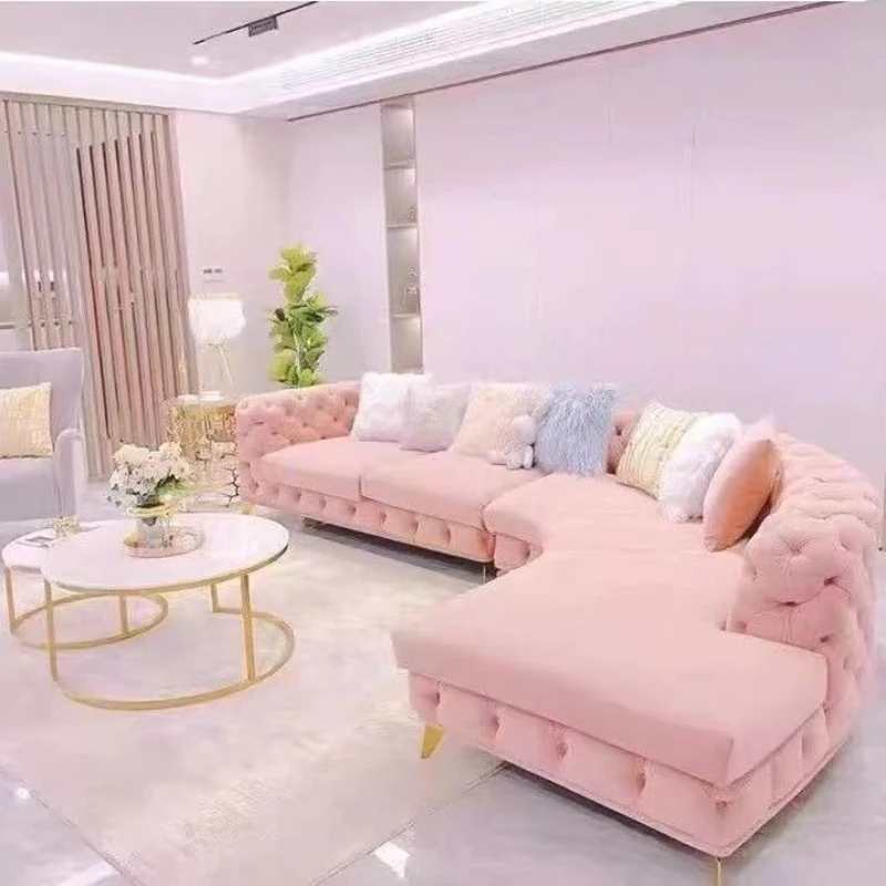 Light luxury living room sofa curved buckle concubine corner fabric combination simple pink Internet celebrity creative new
Light luxury living room sofa curved buckle concubine corner fabric combination simple pink Internet celebrity creative new