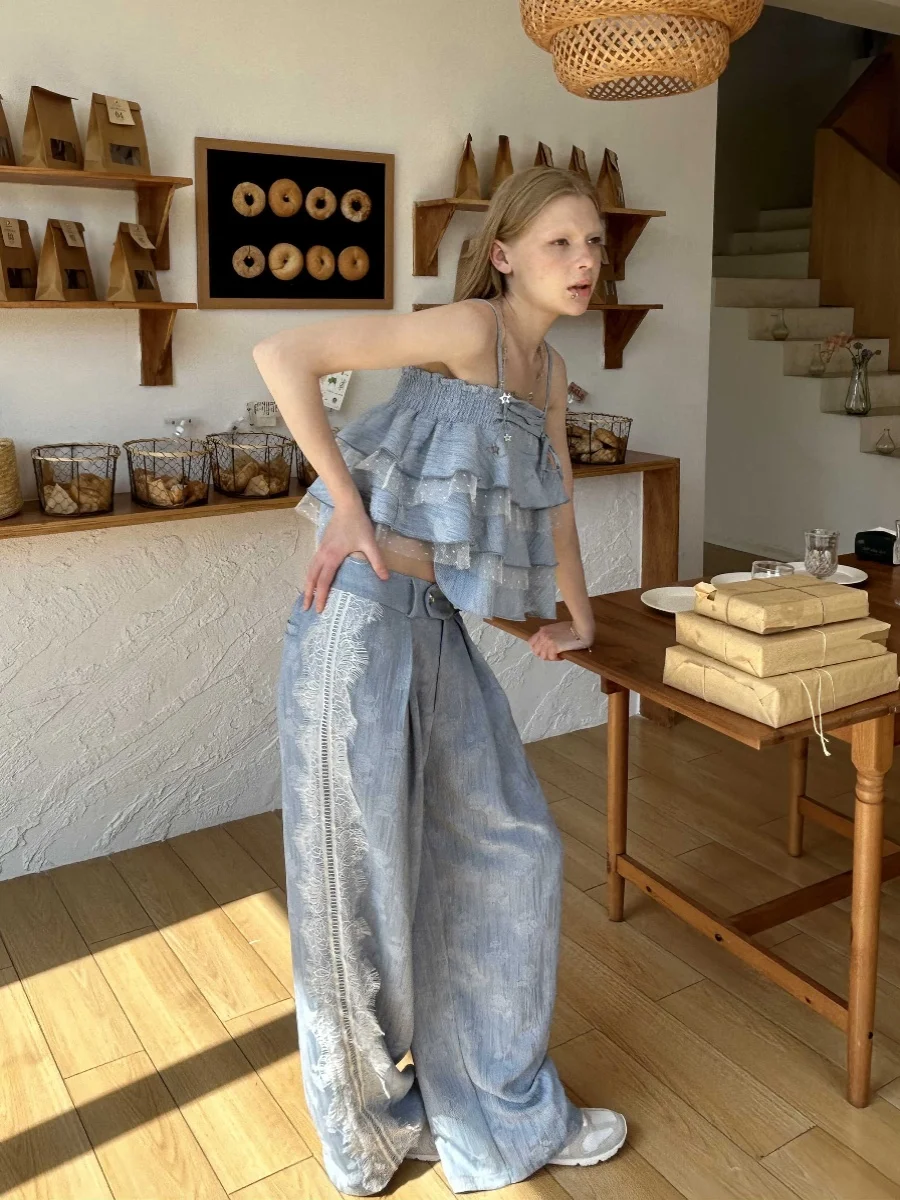 Brand Lace Splicing Rose Embroidery Wide Leg Jeans l Waist Long Pants Cotton Stretch Denim Cool Sensation
Brand Lace Splicing Rose Embroidery Wide Leg Jeans l Waist Long Pants Cotton Stretch Denim Cool Sensation