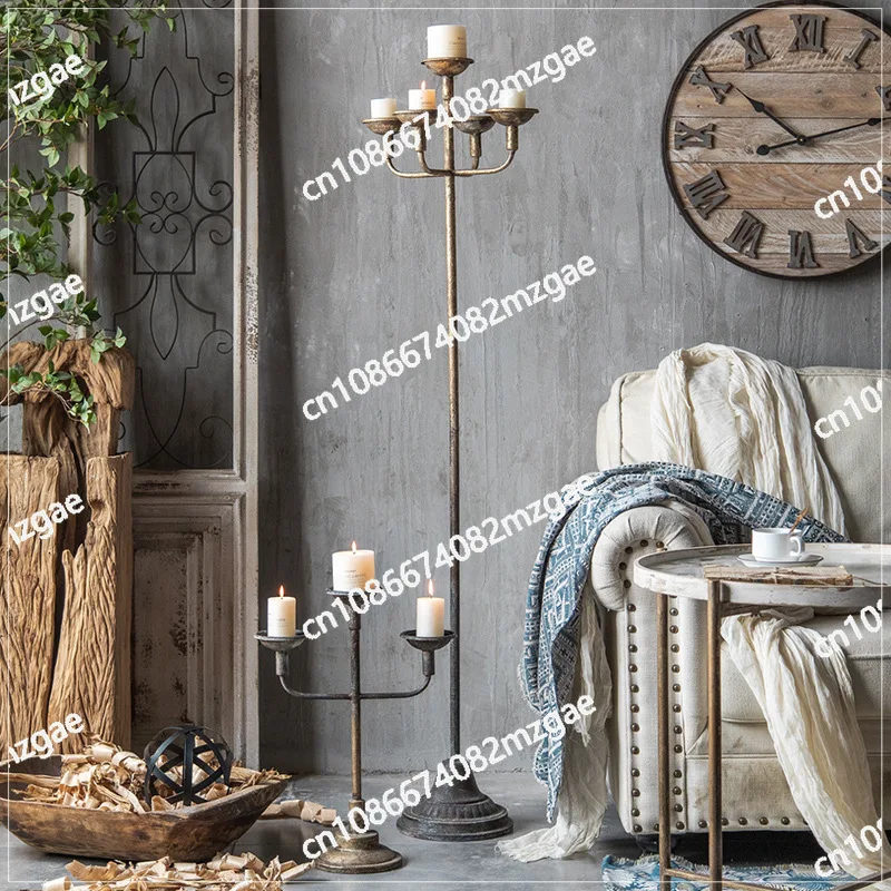 American-style retro floor candlestick,old-fashioned iron decorative candlestick for the living room,standing piece of furniture
American-style retro floor candlestick,old-fashioned iron decorative candlestick for the living room,standing piece of furniture