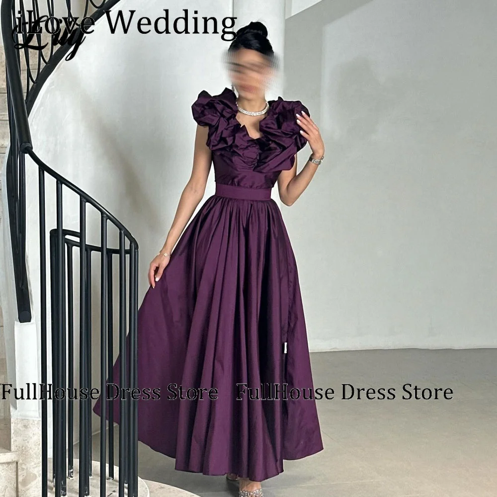 Women's Purple V-Neck Elegant Formal Gowns Sleeveless Ruched Prom Dresses A-Line Tank Evening Dresses for Bridal Customized
Women's Purple V-Neck Elegant Formal Gowns Sleeveless Ruched Prom Dresses A-Line Tank Evening Dresses for Bridal Customized