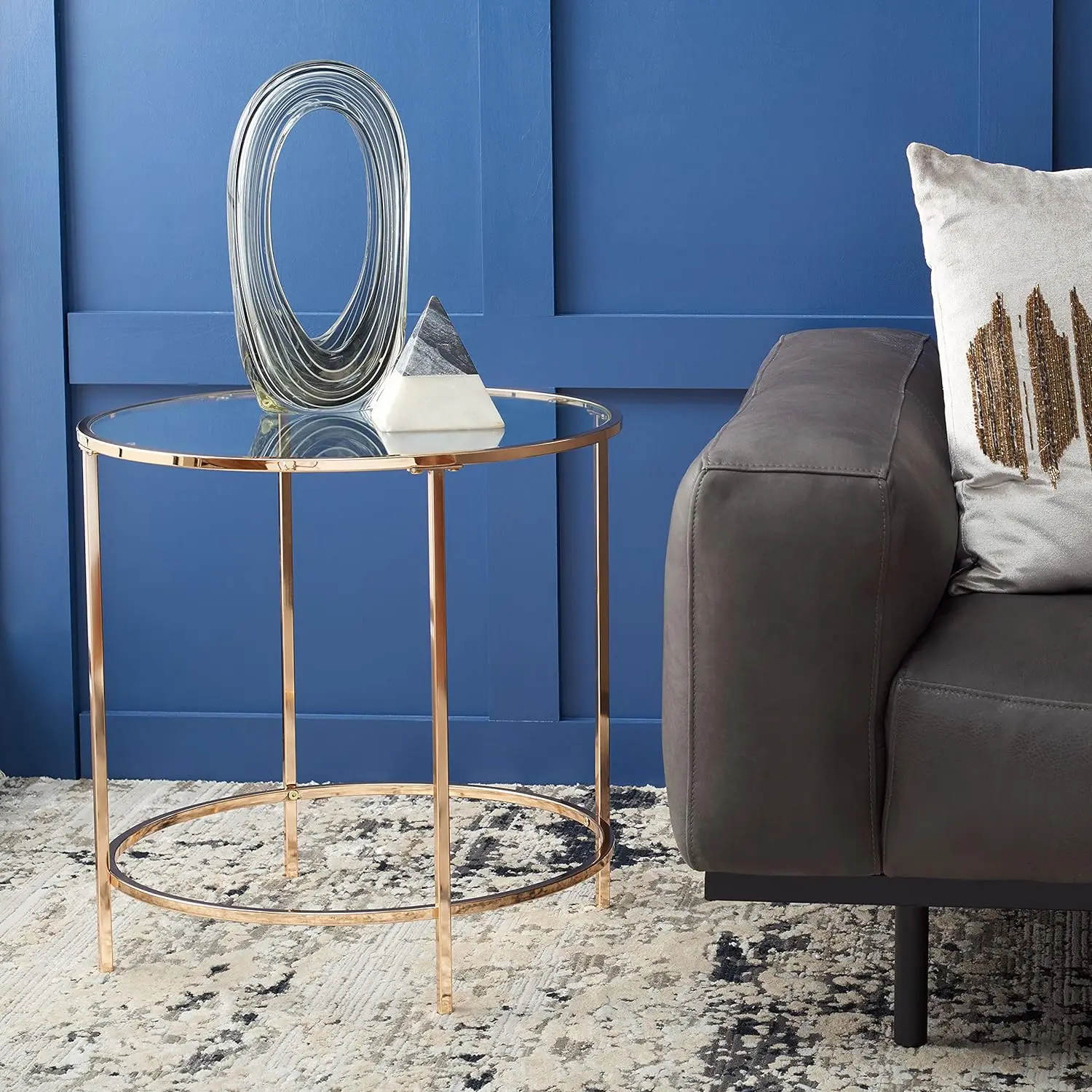 Home Collection Kolby Polished Gold Frame/Clear Top Round Glass Side Table ACC8004A
Home Collection Kolby Polished Gold Frame/Clear Top Round Glass Side Table ACC8004A