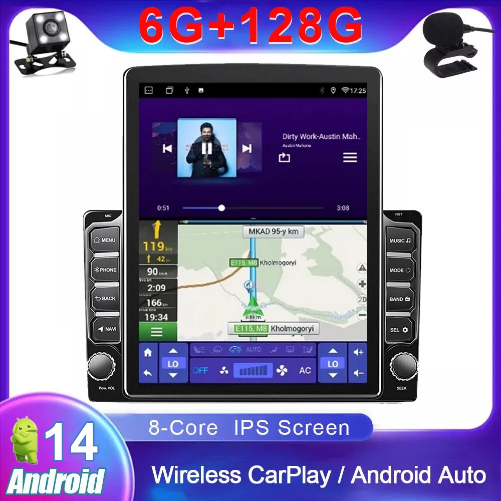 2din Android 14 Carplay/Auto Radio 9.7'' Vertical Screen GPS Navigation Car video Player radio Tesla Style Head Unit 2DIN Stereo
2din Android 14 Carplay/Auto Radio 9.7'' Vertical Screen GPS Navigation Car video Player radio Tesla Style Head Unit 2DIN Stereo