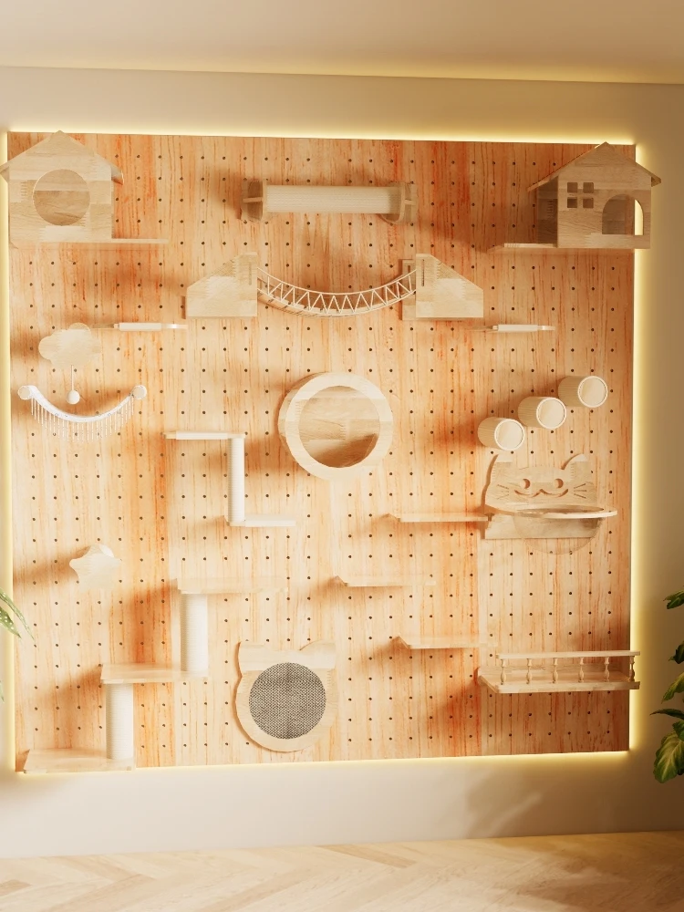 Hole board cat climbing frame solid wood wall cat climbing frame wall type jumping platform aluminum profile DIY hole cat wall
Hole board cat climbing frame solid wood wall cat climbing frame wall type jumping platform aluminum profile DIY hole cat wall