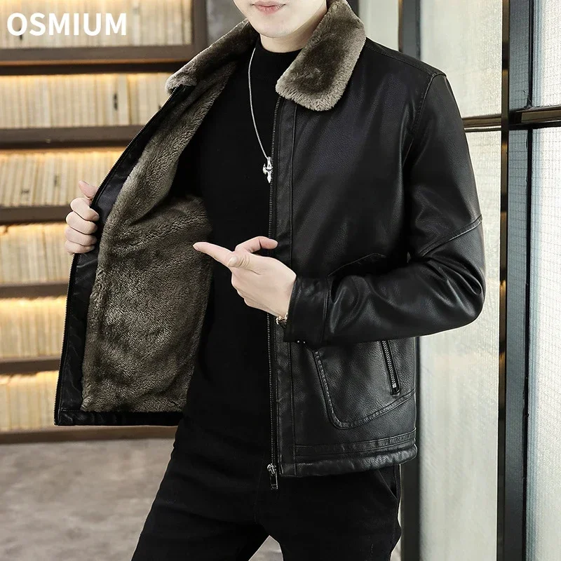 Men Faux Leather Jacket Winter Motorcycle Coat Black Plush Velvet Warm Faux Fur Collar Mens PU Leather Jacket Coat Plus Size 4XL
Men Faux Leather Jacket Winter Motorcycle Coat Black Plush Velvet Warm Faux Fur Collar Mens PU Leather Jacket Coat Plus Size 4XL