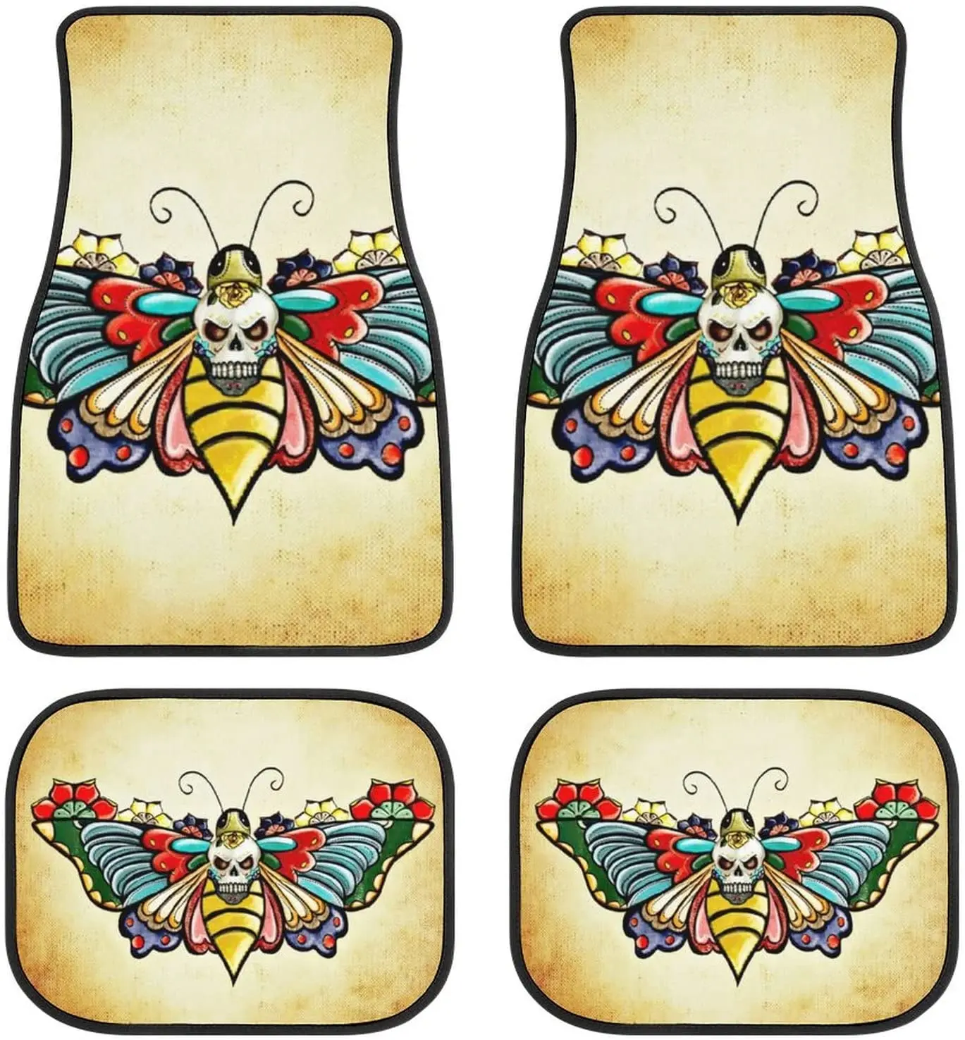 Car Floor Mat 4 Piece Sets Vintage Butterfly Universal All Weather Waterproof Driver Heel Pad Protector-Full Set Front & Rear Ca
Car Floor Mat 4 Piece Sets Vintage Butterfly Universal All Weather Waterproof Driver Heel Pad Protector-Full Set Front & Rear Ca
