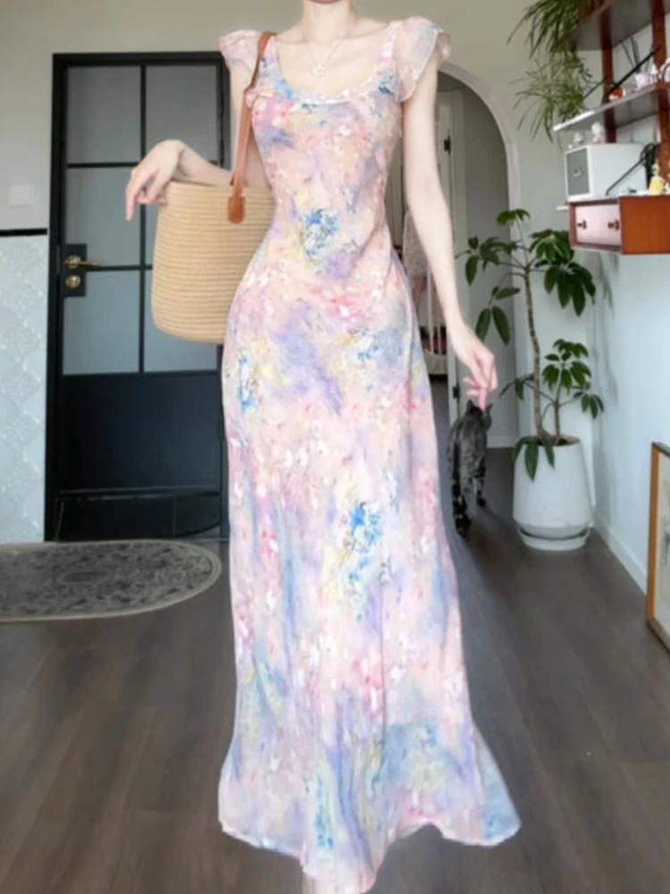 XZY Ele Monet Oil Painting Floral Print Gentle Summer Slimming Long Dr Women's Casual A-Line Dr Polyester Fiber
XZY Ele Monet Oil Painting Floral Print Gentle Summer Slimming Long Dr Women's Casual A-Line Dr Polyester Fiber
