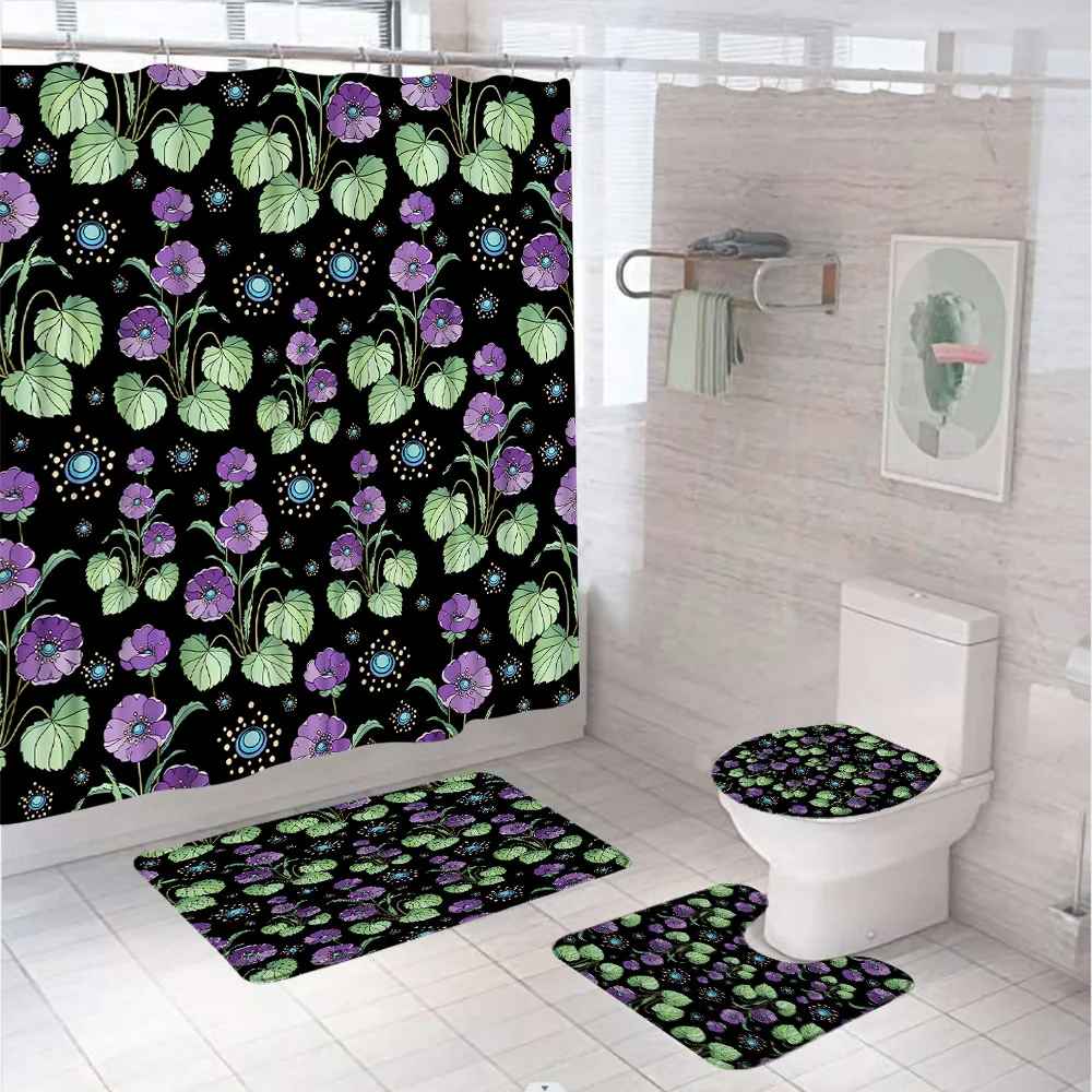 Green Plant Flower Shower Curtain Set Non-Slip Rug Toilet Lid Cover Bath Mat Polyester Fabric Boho Floral Leaf Bathroom Curtains
Green Plant Flower Shower Curtain Set Non-Slip Rug Toilet Lid Cover Bath Mat Polyester Fabric Boho Floral Leaf Bathroom Curtains