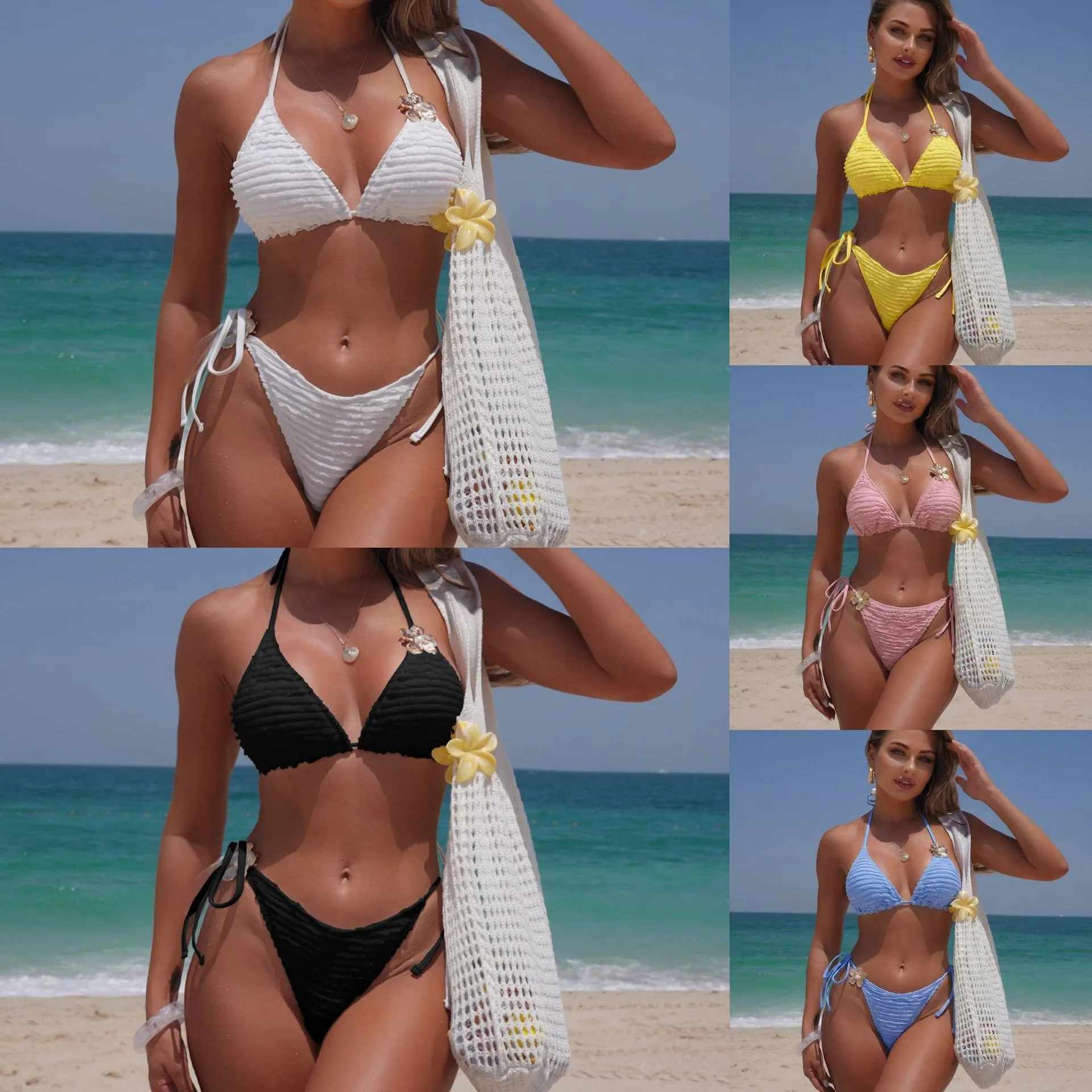 Swimwear 2026 Bikini Triangle Top Tie Side Bikinis Ruched Solid Two Piece Swimsuit Halter High Cut Swim Bikini Black White Pink
Swimwear 2026 Bikini Triangle Top Tie Side Bikinis Ruched Solid Two Piece Swimsuit Halter High Cut Swim Bikini Black White Pink