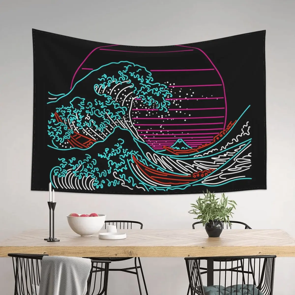 Great Neon Wave - Great Wave Off Kanagawa - Vintage - Retrowave 80s Tapestry Decoration For Bedroom Wall Decor Hanging Tapestry
Great Neon Wave - Great Wave Off Kanagawa - Vintage - Retrowave 80s Tapestry Decoration For Bedroom Wall Decor Hanging Tapestry