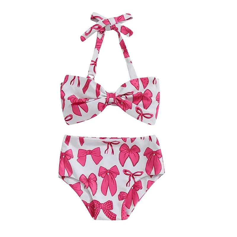 Kids Girl 2 Piece Swimsuits Summer Bow Print Halter Neck Bikini Tops and Elastic Shorts Set Bikini Bathing Suits
Kids Girl 2 Piece Swimsuits Summer Bow Print Halter Neck Bikini Tops and Elastic Shorts Set Bikini Bathing Suits