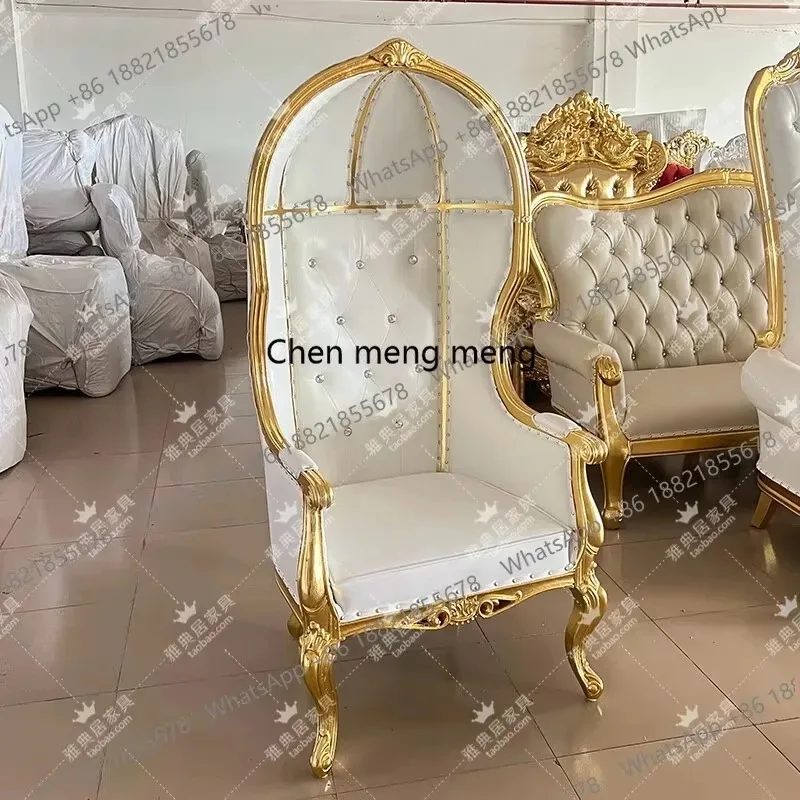 R French Neoclassical High Back Chair Solid Wood Leather Art Birdcage High Back Chair, Balcony Leisure Single Chair
R French Neoclassical High Back Chair Solid Wood Leather Art Birdcage High Back Chair, Balcony Leisure Single Chair
