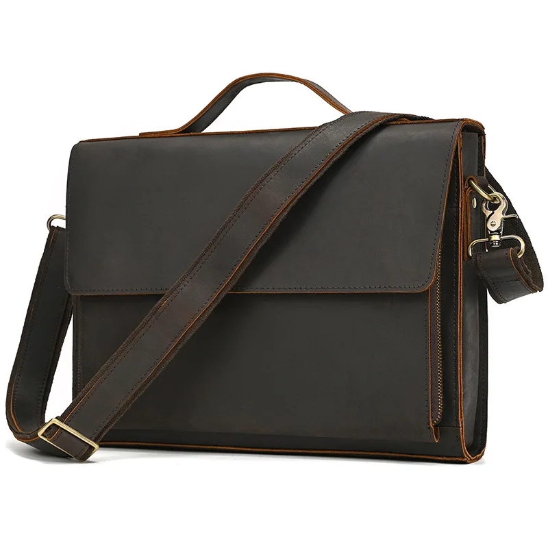 Hot Sale Men Crazy Horse Leather Bag, 13 Inch Flap-over Genuine Cowhide Crossbody & Handbag Business Commute Shoulder Purse
Hot Sale Men Crazy Horse Leather Bag, 13 Inch Flap-over Genuine Cowhide Crossbody & Handbag Business Commute Shoulder Purse